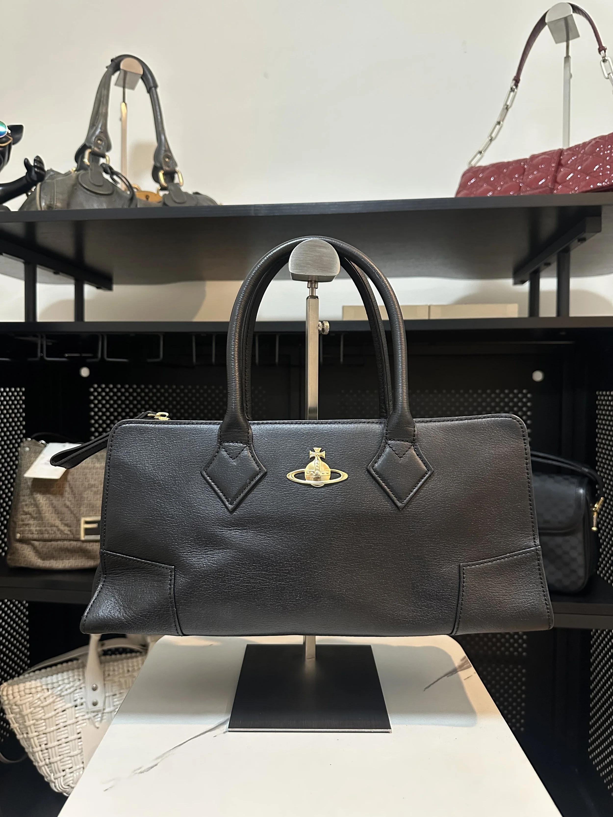 Vivienne Westwood Black Horizontal Orb Handbag