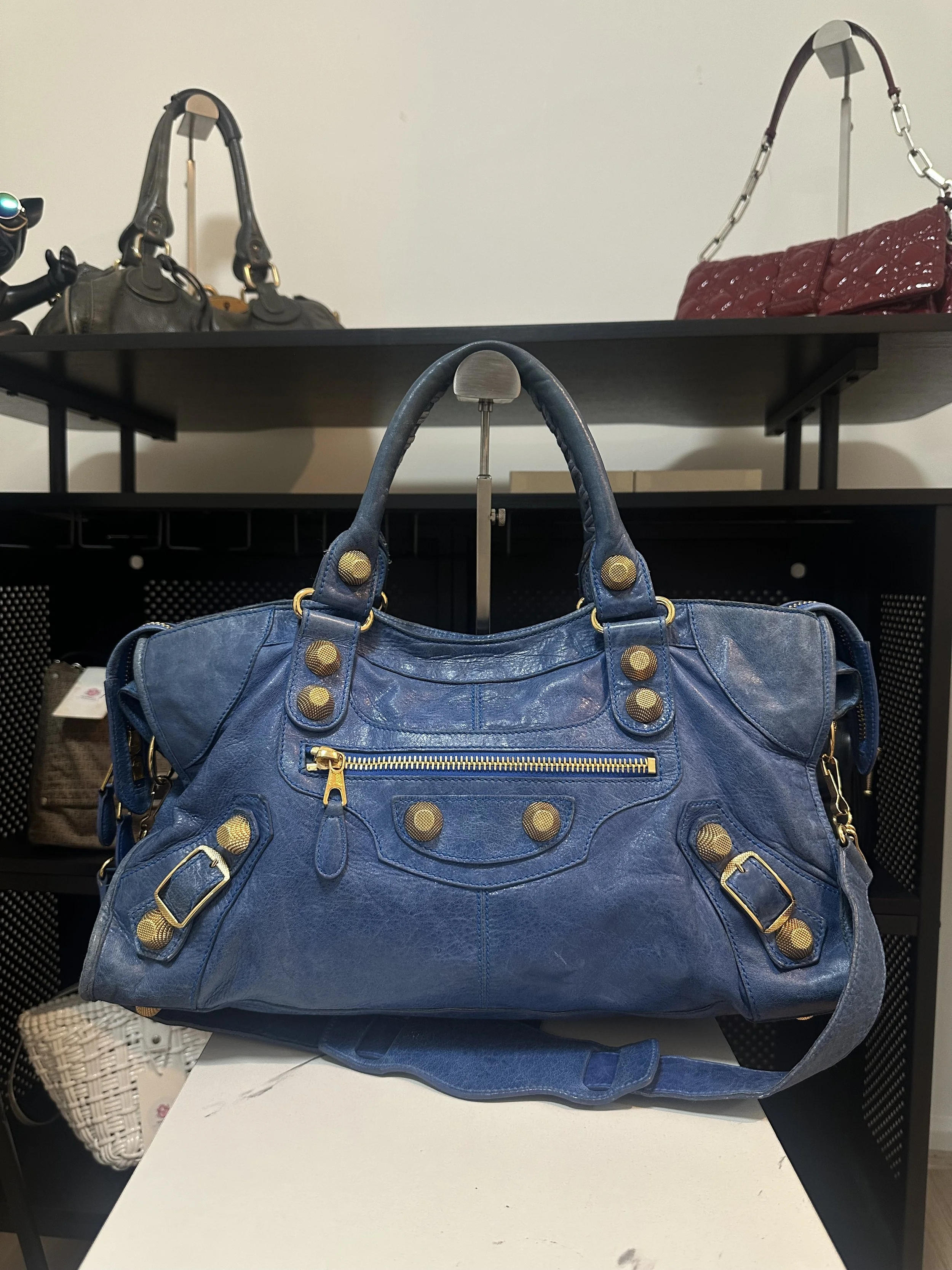 Balenciaga Cobalt Blue Leather Giant 21 Part-Time City Bag