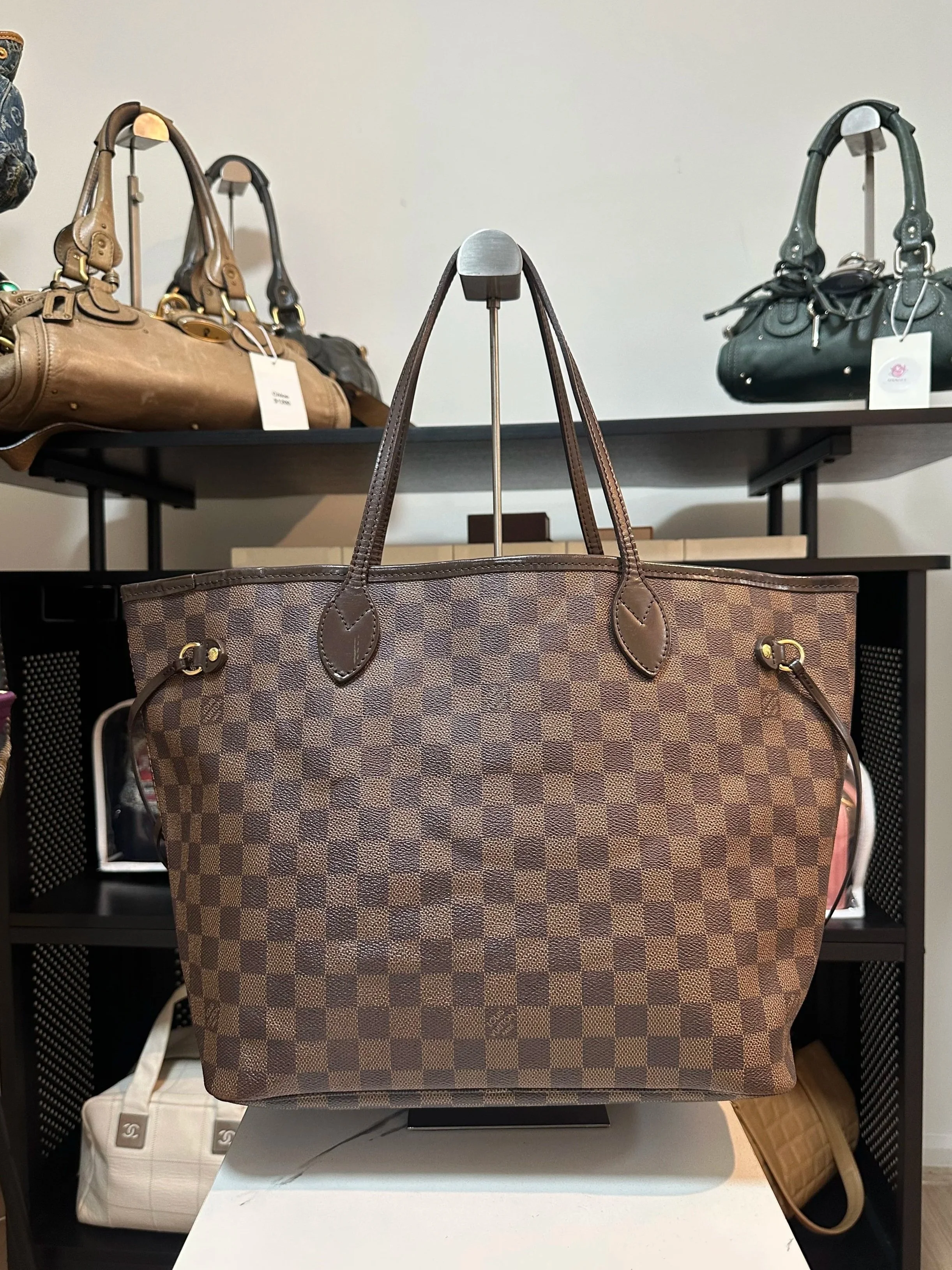 Louis Vuitton Damier Ebene MM Neverfull Tote