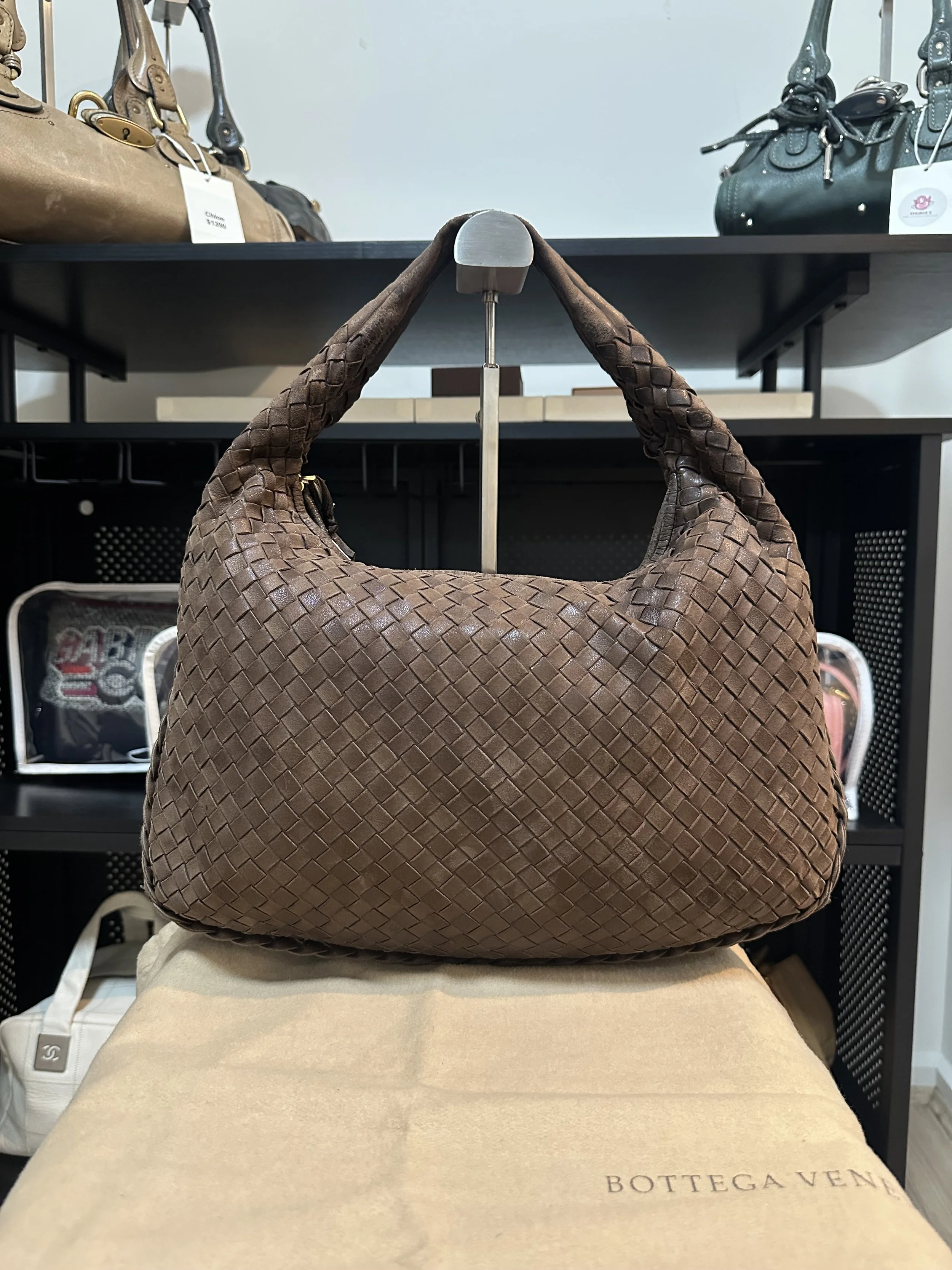 Bottega Veneta Brown Leather Intrecciato Classic Hobo