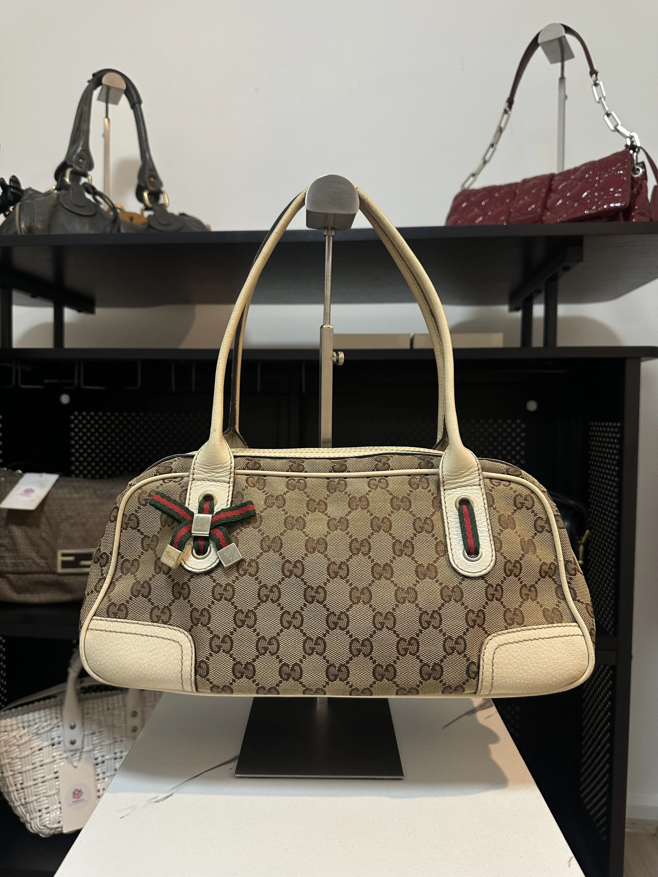 Gucci Beige GG Canvas Princy Boston Bag