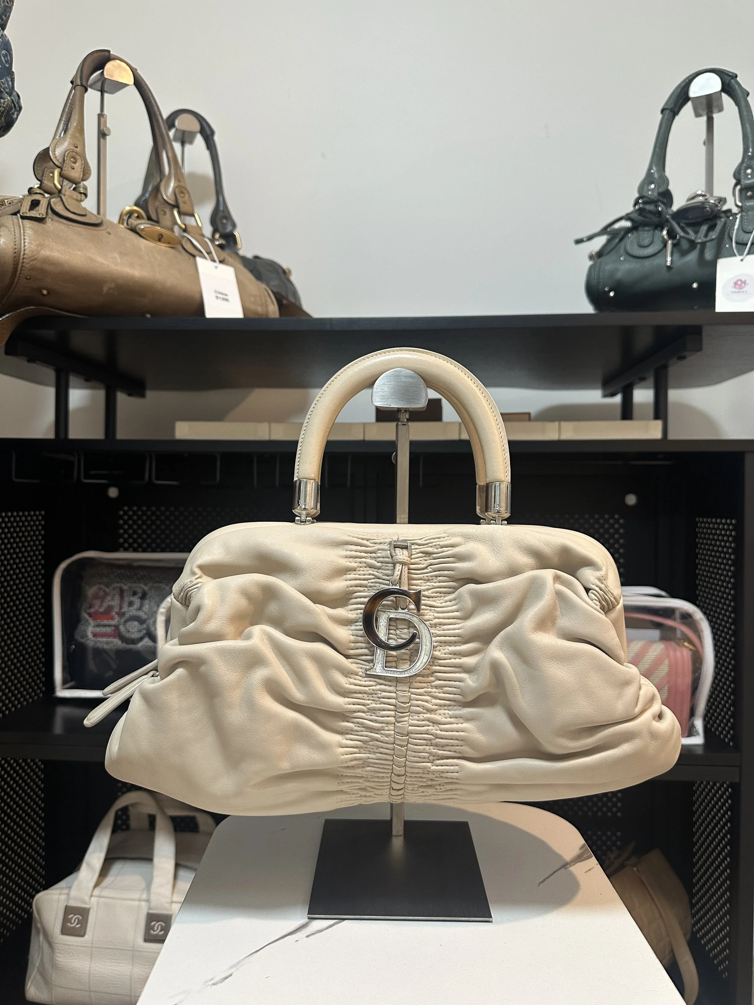 Dior Light Beige  Leather Karenina East West Handbag
