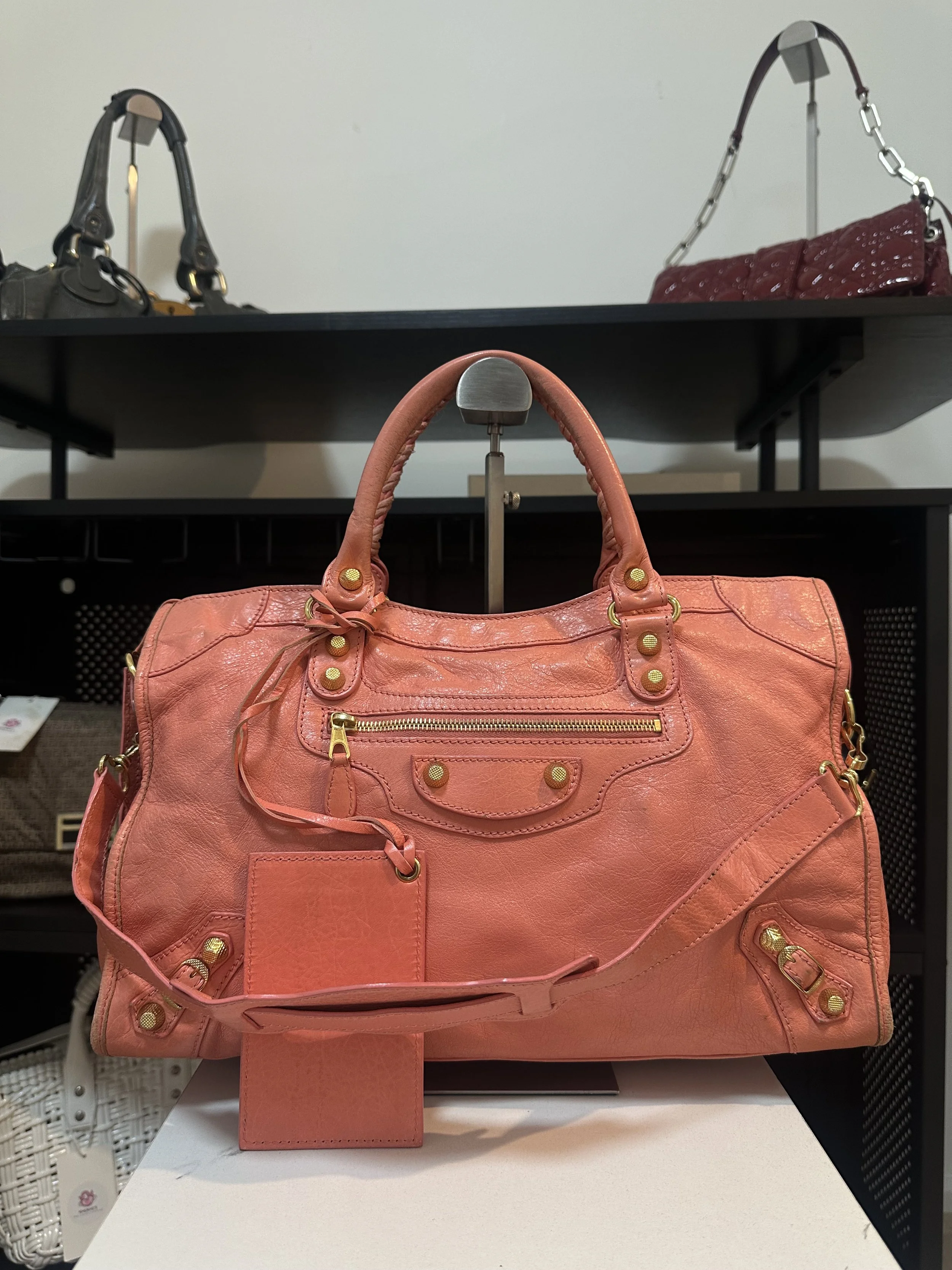 Balenciaga Pink Leather Giant 12 Large City Bag
