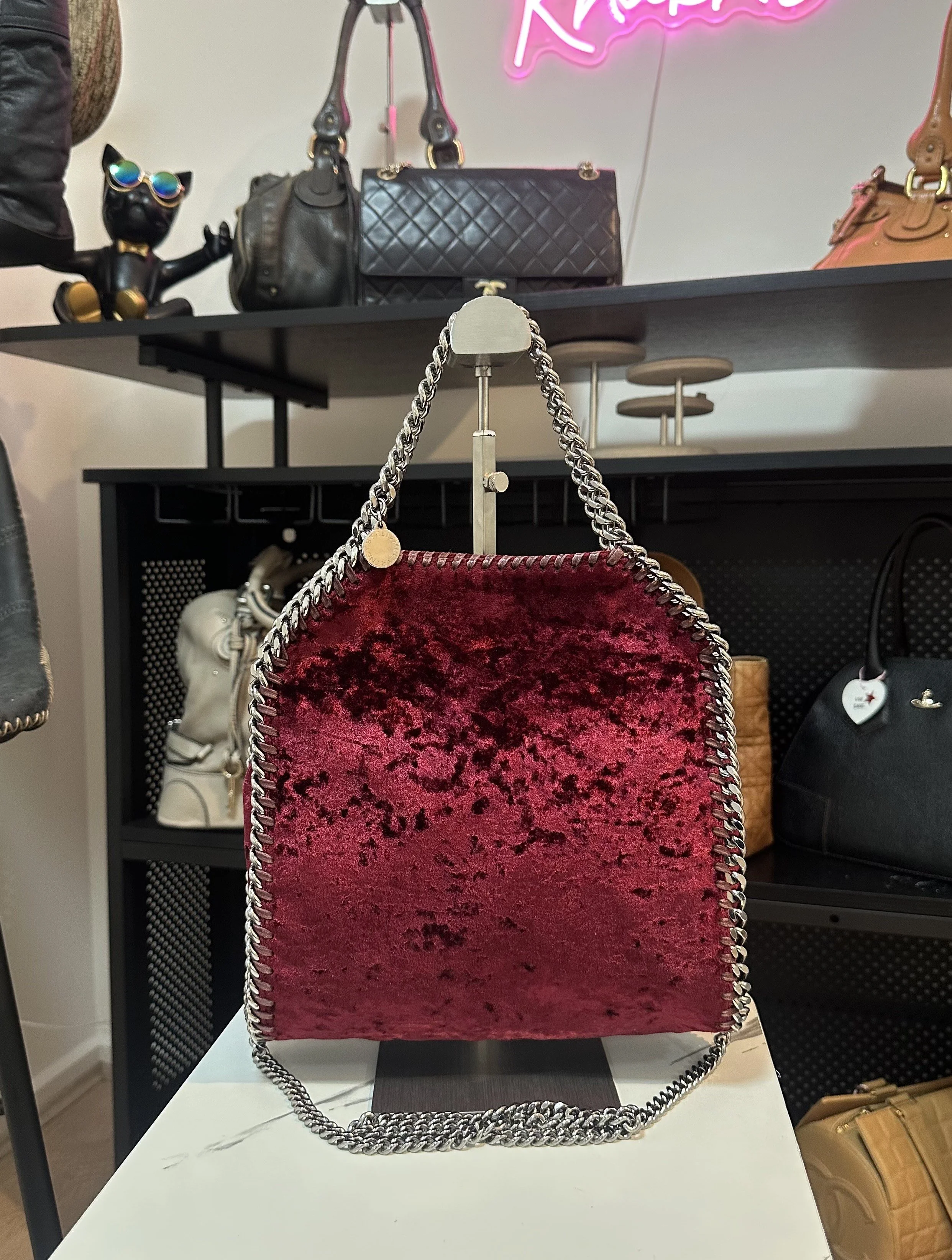 Stella McCartney Falabella Mini Velvet Fold Over Tote
