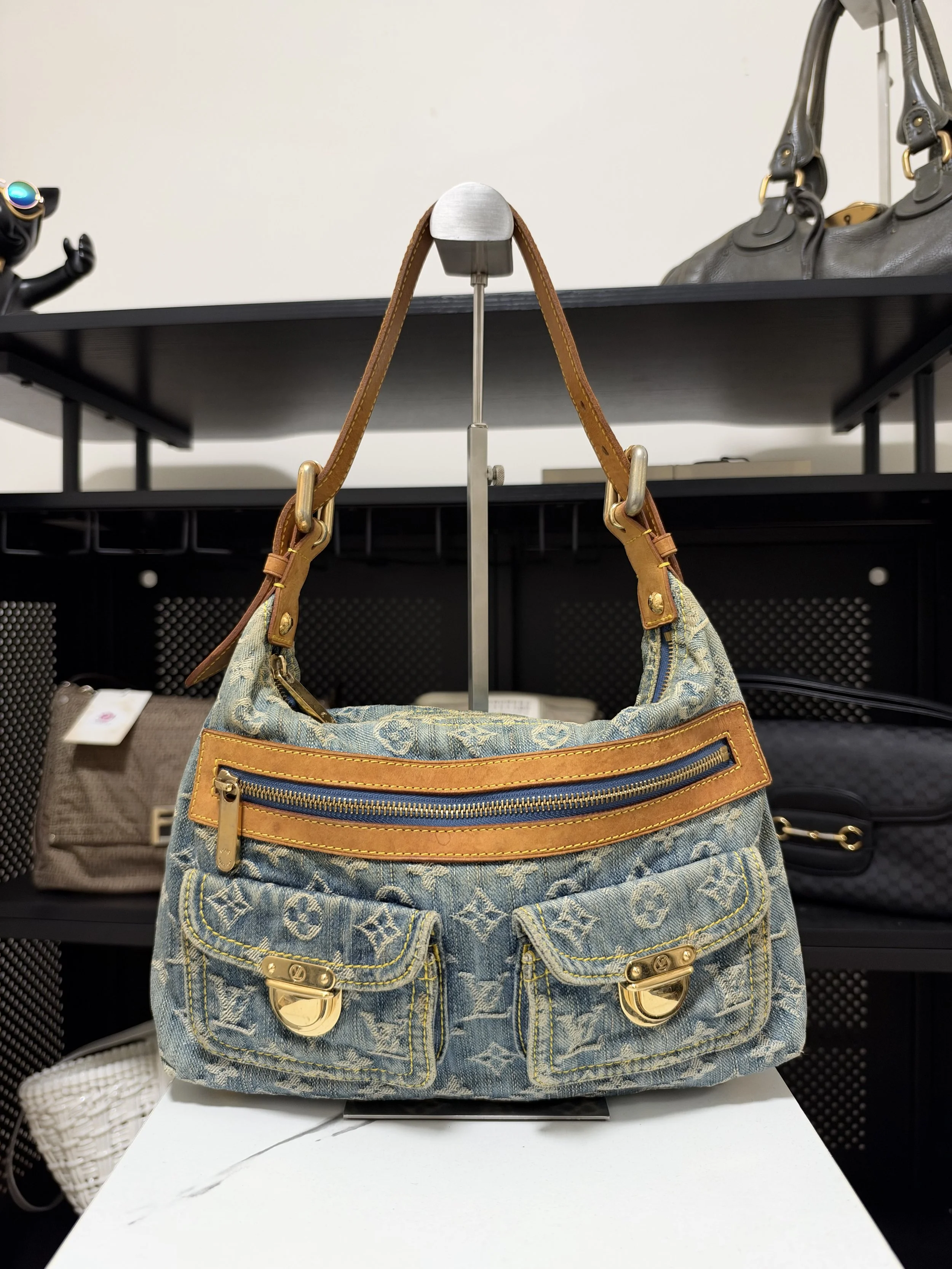 Louis Vuitton Monogram Denim Baggy PM Shoulder Bag