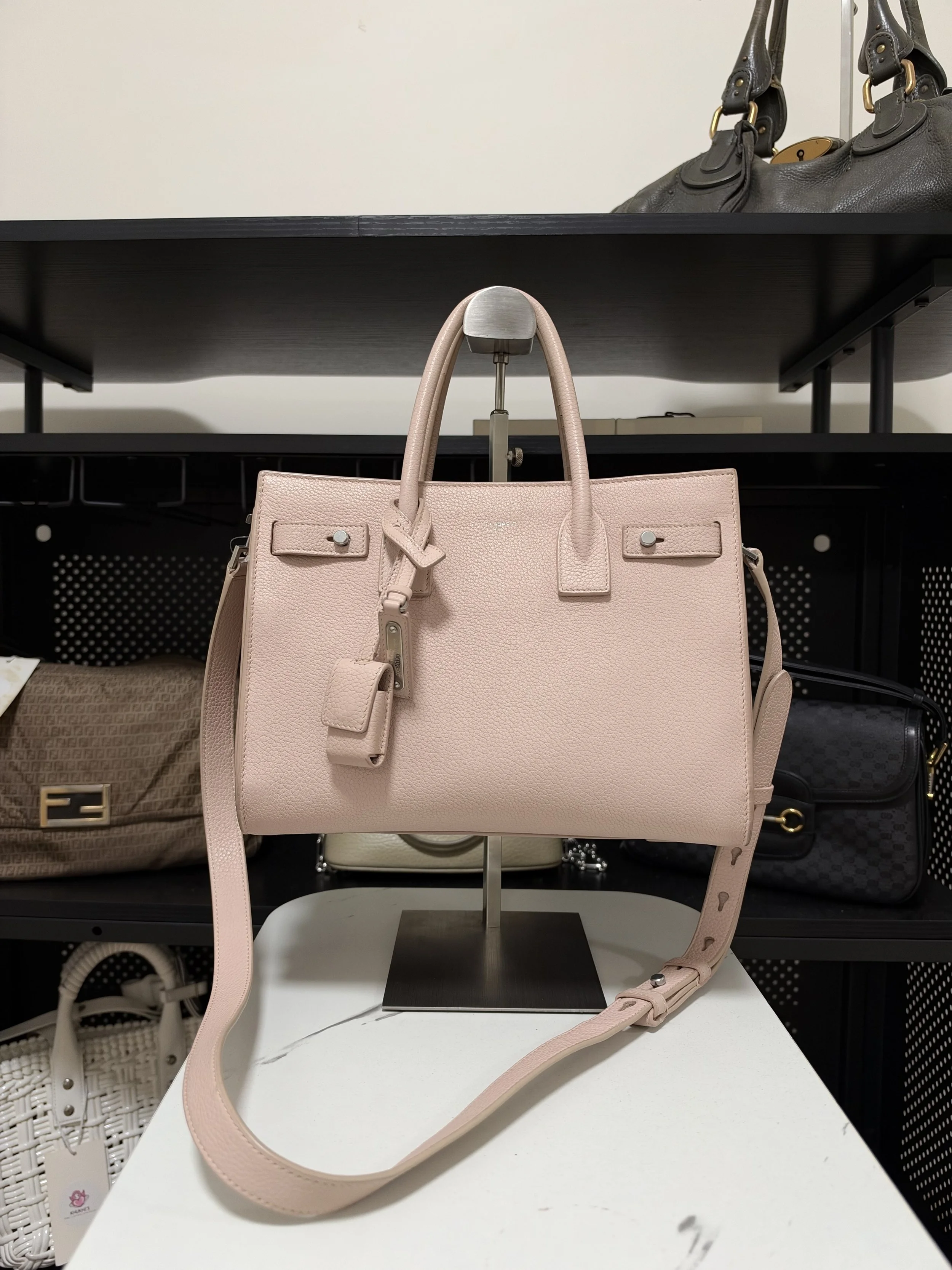 Yves Saint Laurent Light Pink Leather Mini Sac De Jour Handbag