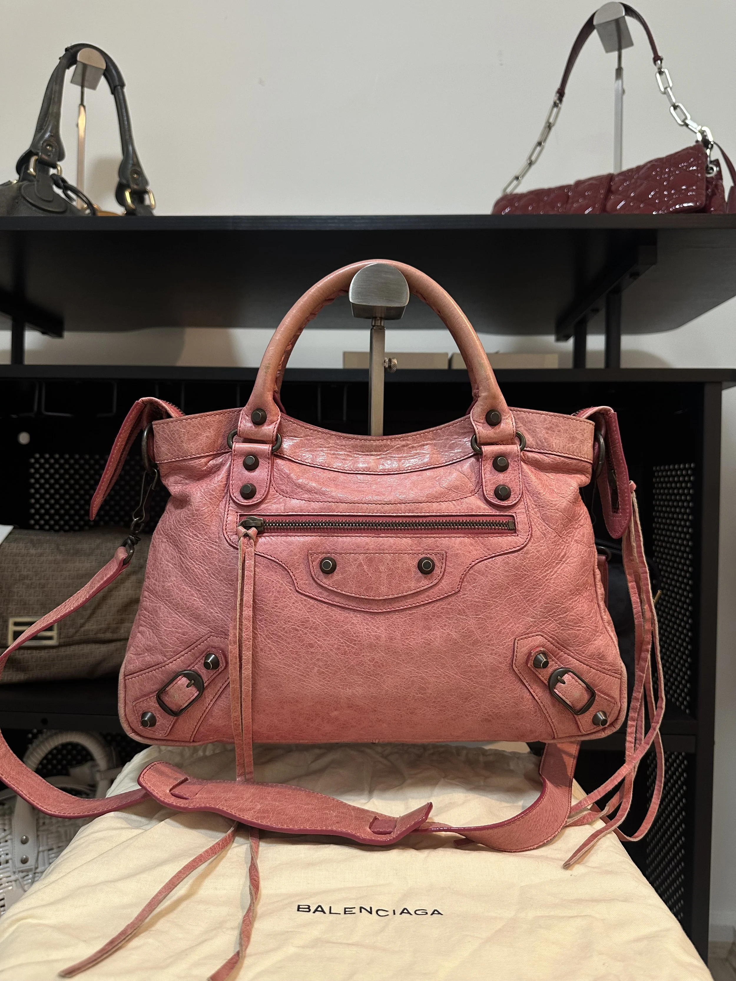 Balenciaga Pink Leather ‘The Town’ City Bag