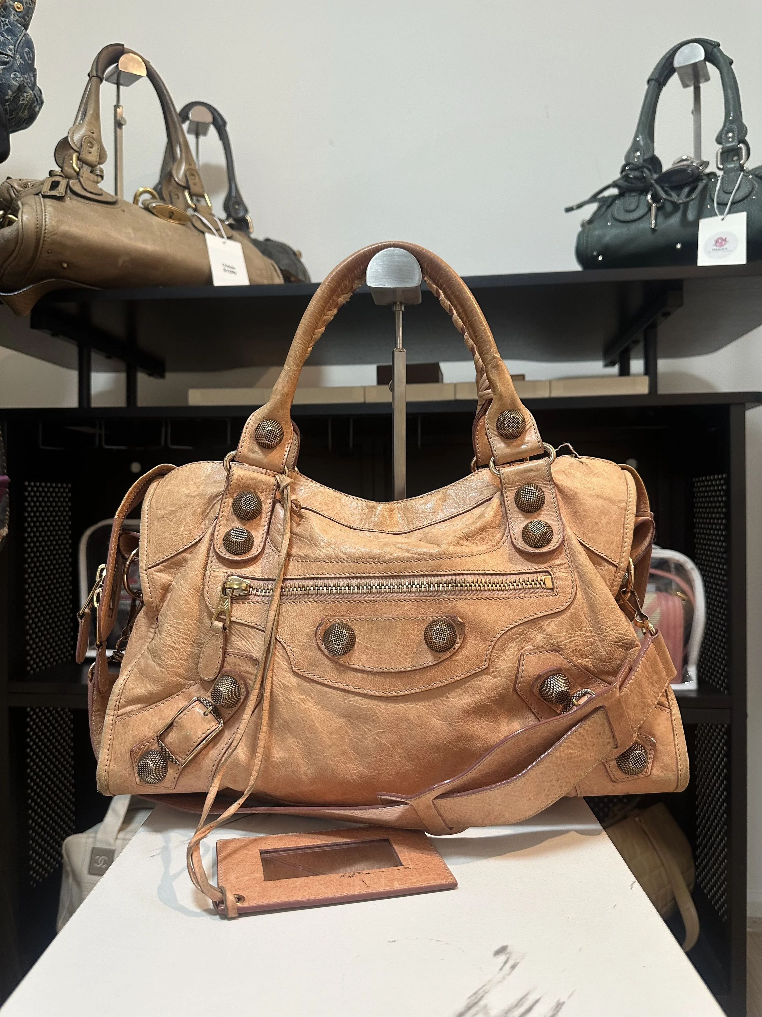 Balenciaga Salmon Pink Leather 'Giant 21' Large City Bag