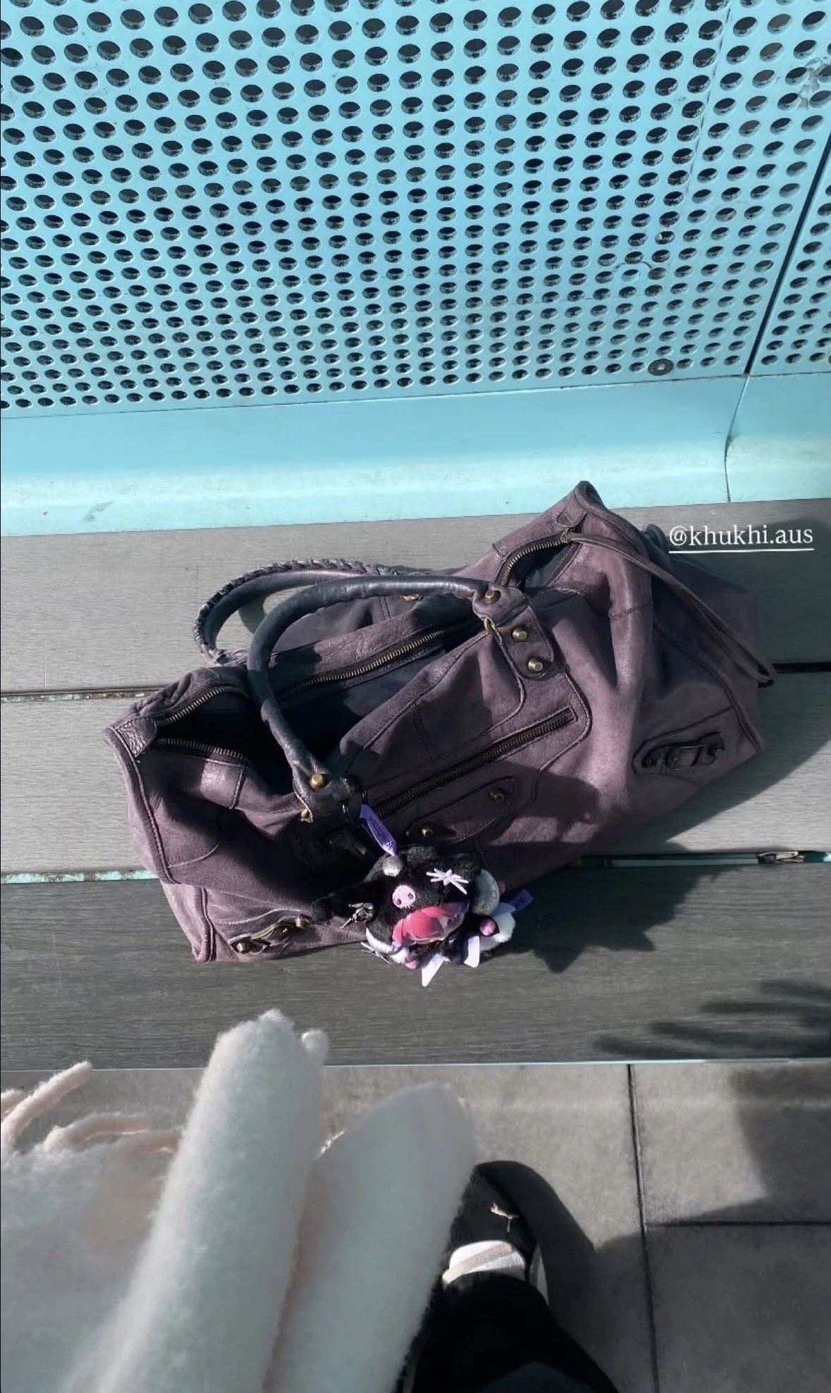 Balenciaga Purple Leather Work Travel City Bag
