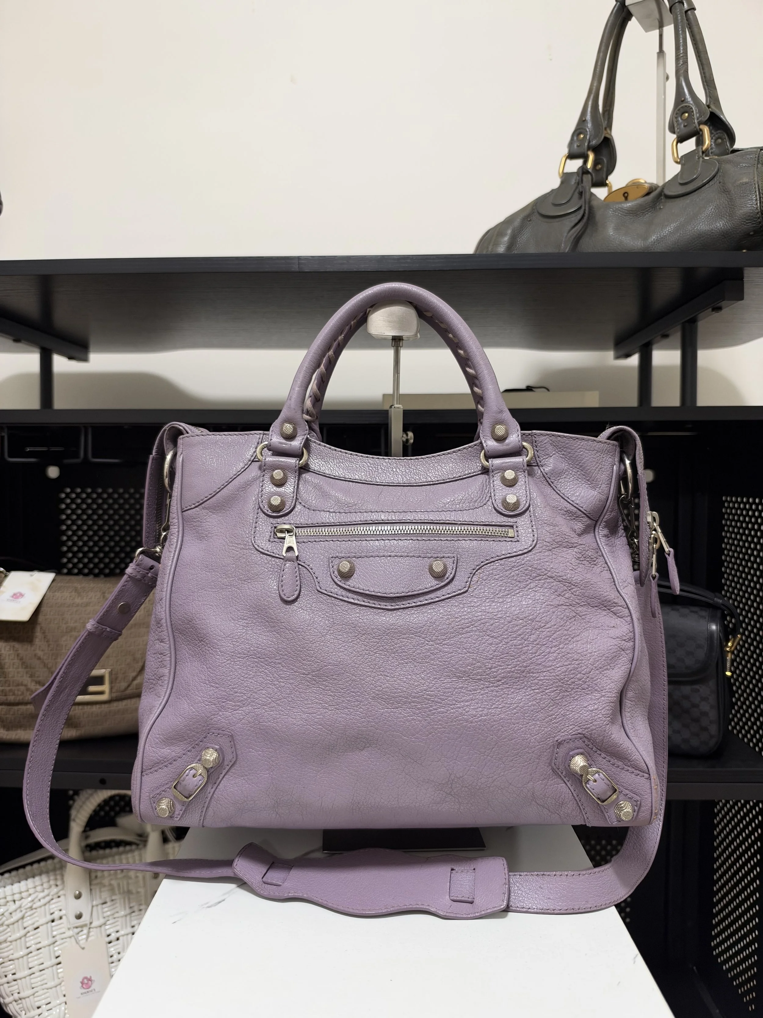 Balenciaga Violet Leather Giant 12 Velo City Bag