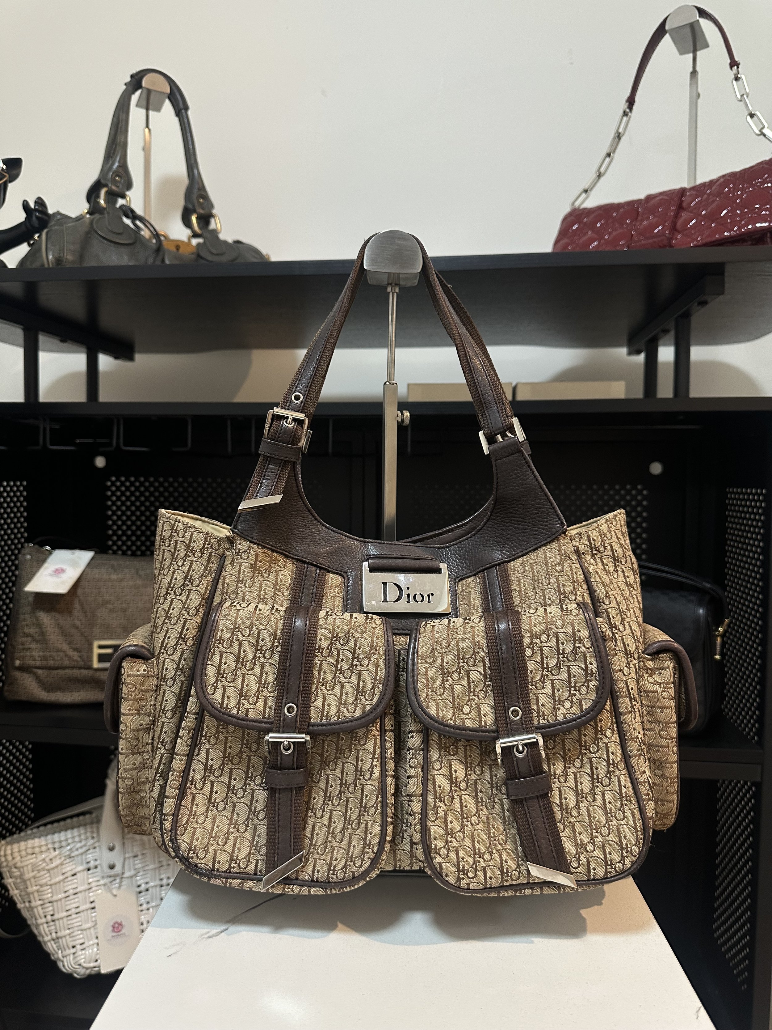 Dior Brown Diorissimo Street Chic Cargo Handbag