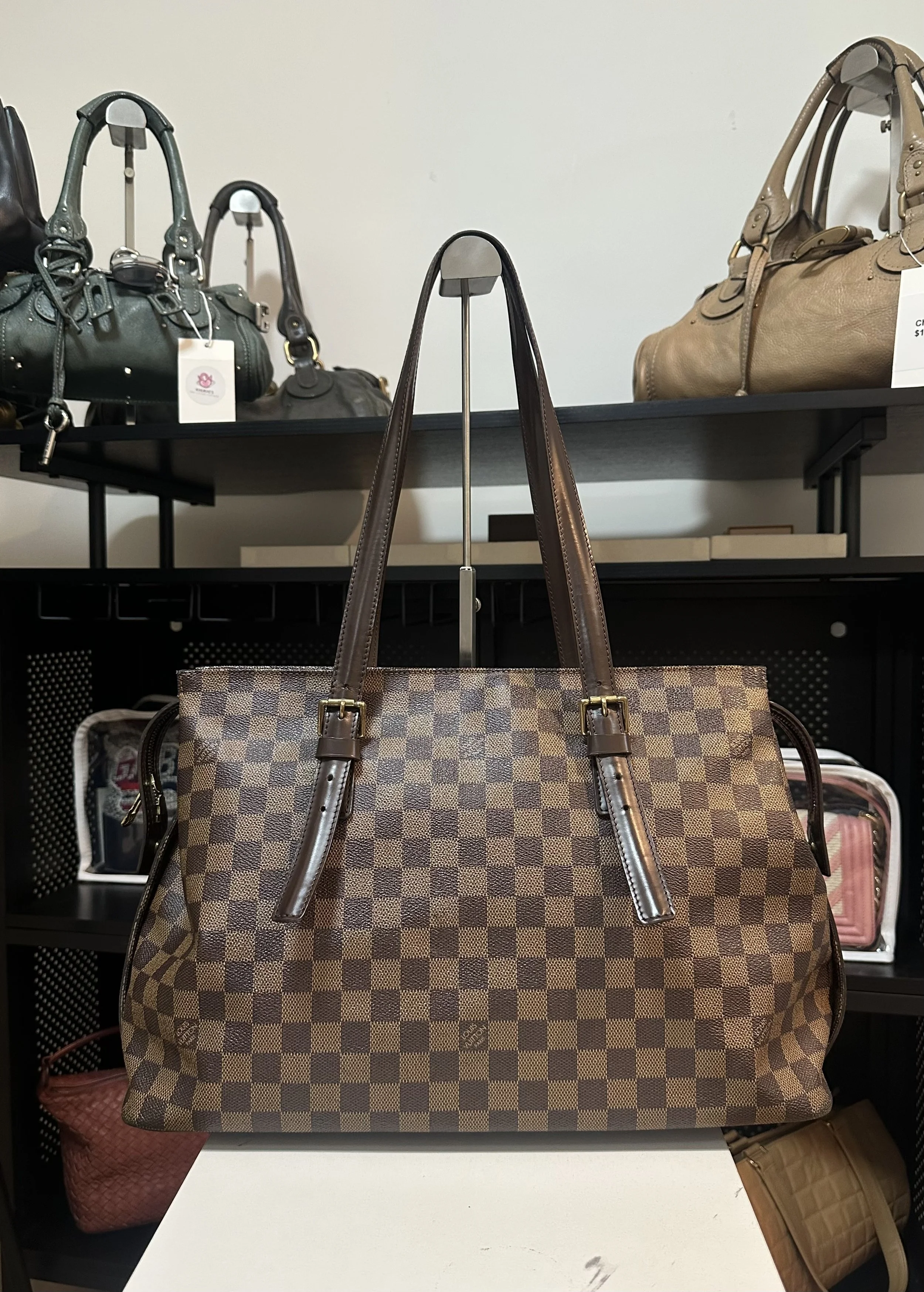 Louis Vuitton Damier Ebene Leather Chelsea Tote