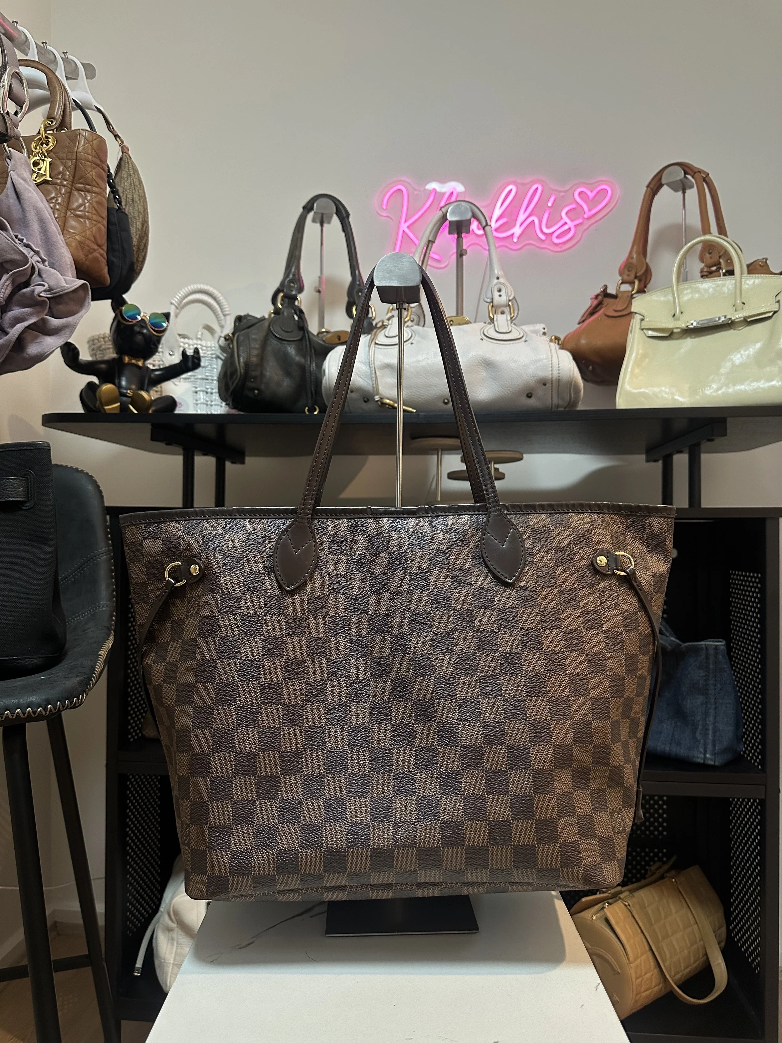 Louis Vuitton Damier Leather Neverfull MM Tote