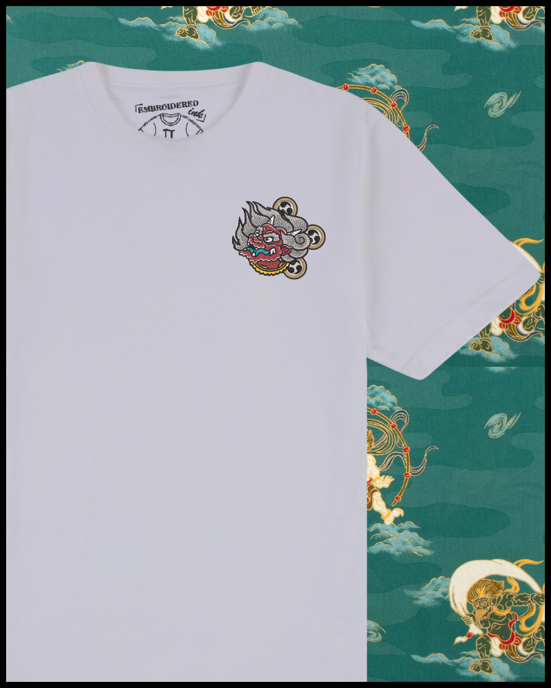 Flat Tee - White Raijin.png