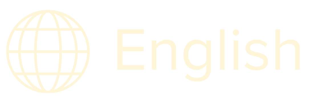 Symbol eines Globus und das Wort 'English'