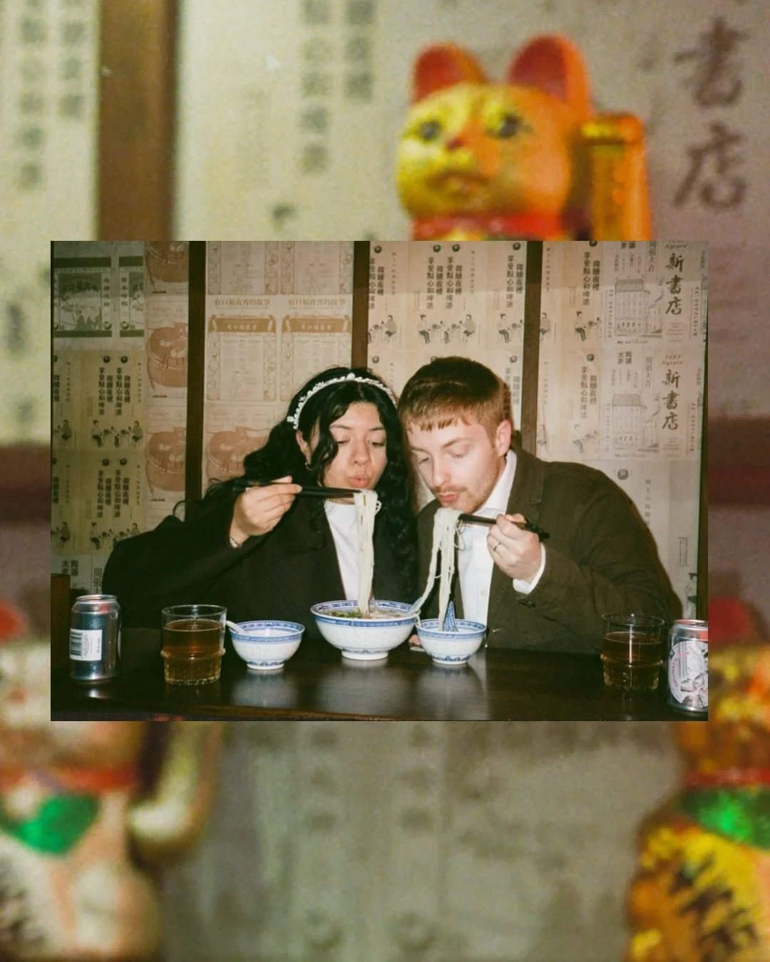 Such a joy photographing Sofia &amp; Adam&rsquo;s wedding at Copenhagen City Hall, which spontaneously led us to this hidden culinary gem! 🍜❤️&zwj;🔥 
 
.
.
.
Copenhagen Wedding Photographer, Film Wedding Photographer, Elopement in Copenhagen