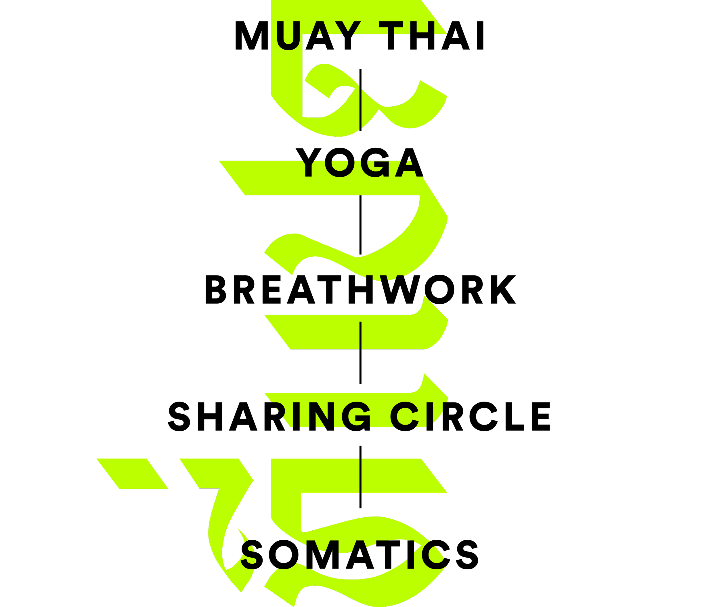 Design with the words "Stay High" in green, stylized text, with "Yoga" and other words integrated into the design.