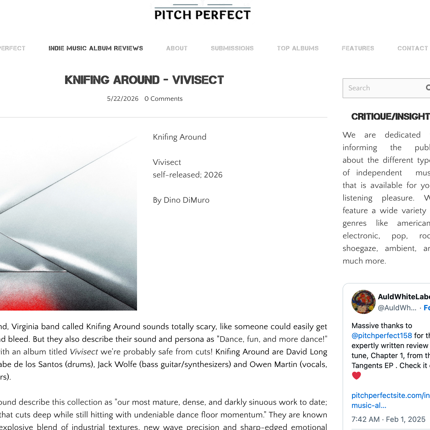 Pitch Perfect Reviews Knifing Around