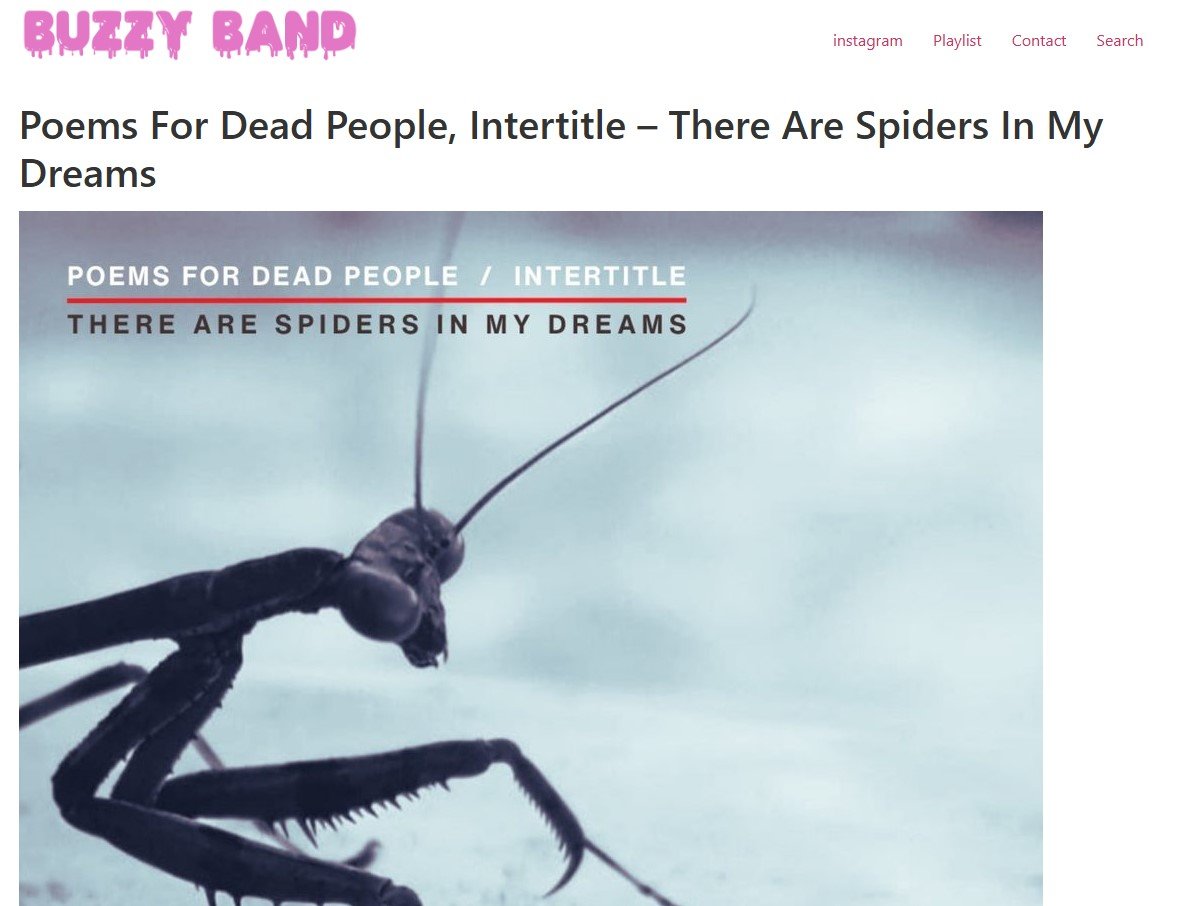 Buzzy Band Talks Poems For Dead People / Intertitle
