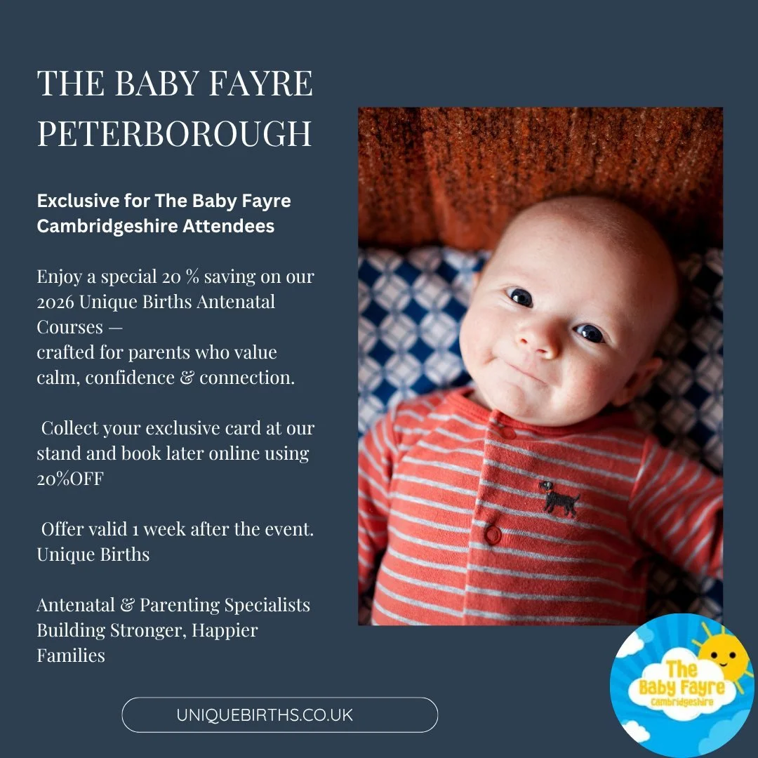 Baby Show Special! 📢

Attention expecting and new parents attending The Baby Fayre Peterborough at Orton Hall (30 Nov 2025) &mdash; we&rsquo;re excited to partner with the show to offer you an exclusive discount.
Unique Births specialise in antenata