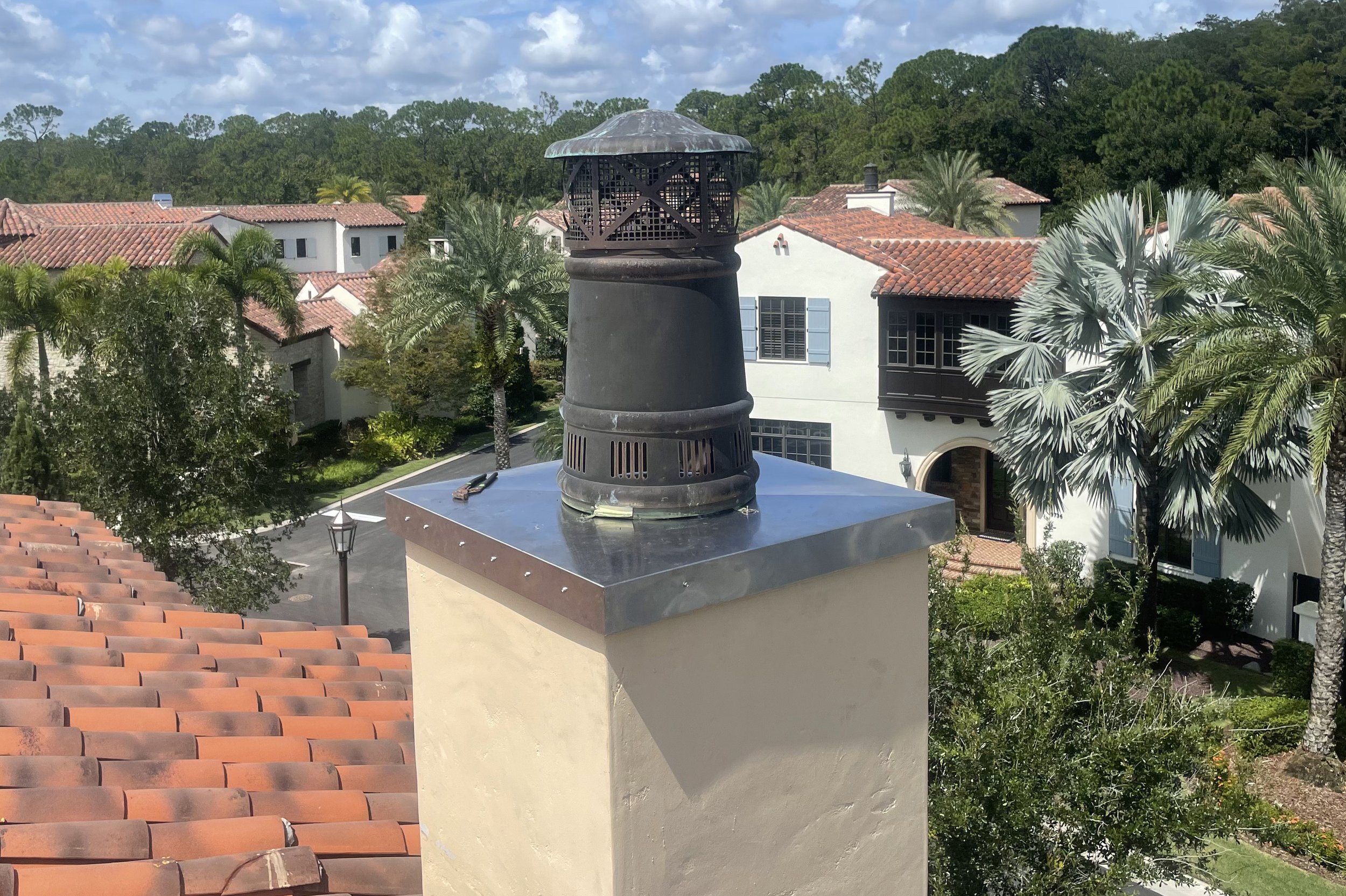 Custom chimney cap fabrication and installation
