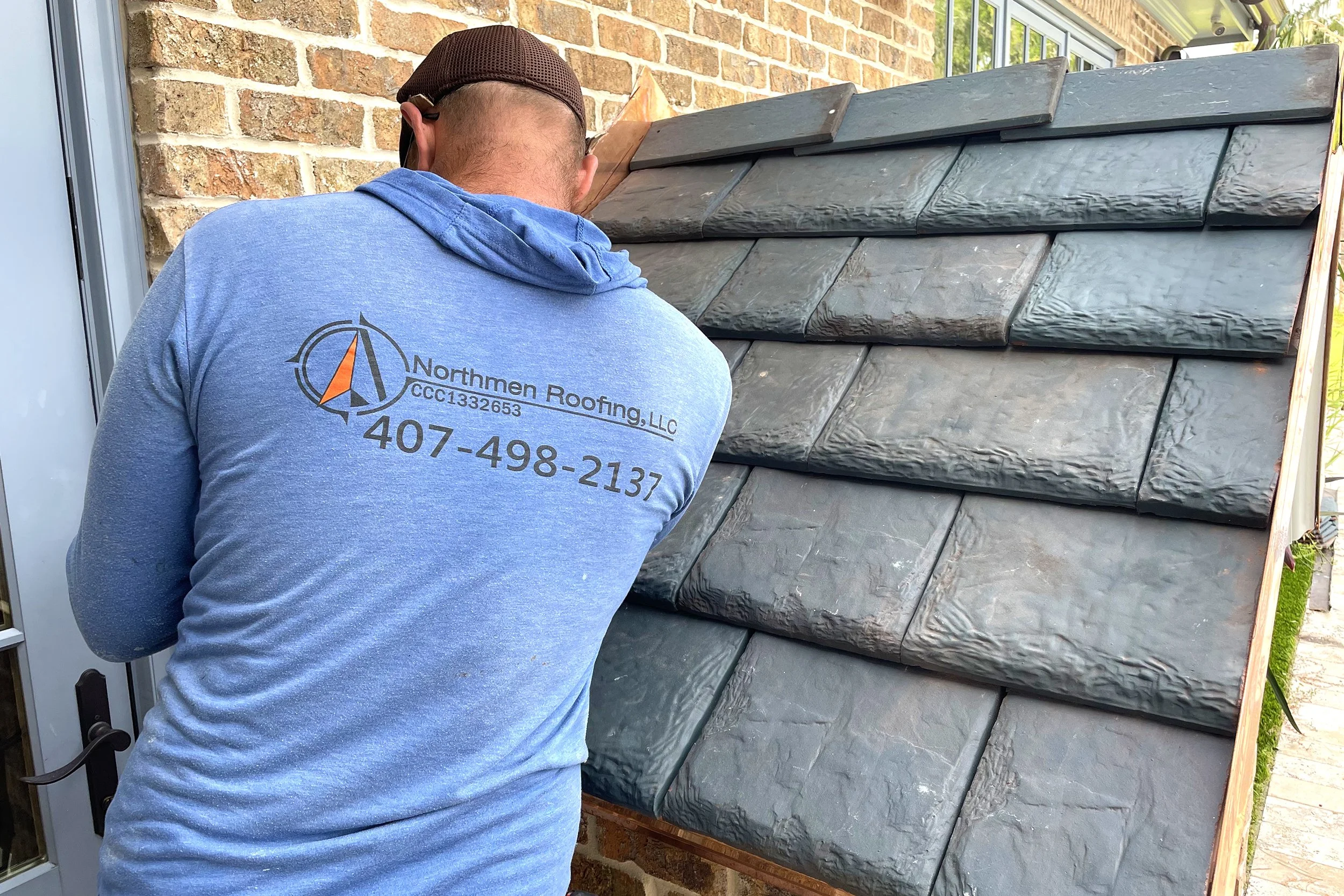 Installing custom copper brick step flashing in winter park florida
