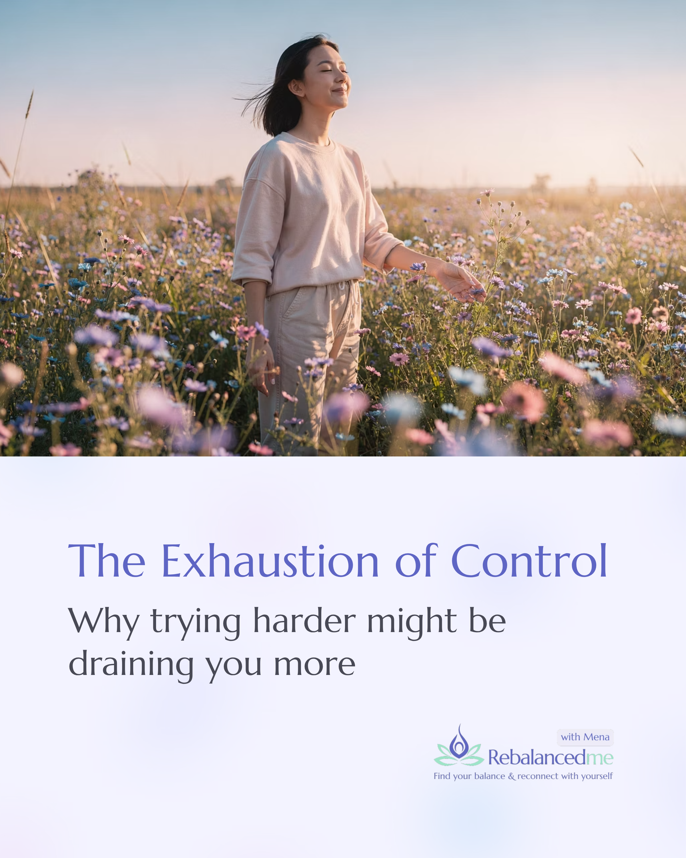 𝗧𝗵𝗲 𝗘𝘅𝗵𝗮𝘂𝘀𝘁𝗶𝗼𝗻 𝗼𝗳 𝗖𝗼𝗻𝘁𝗿𝗼𝗹 💨
Many people think that 𝗯𝗲𝗶𝗻𝗴 𝗶𝗻 𝗰𝗼𝗻𝘁𝗿𝗼𝗹 is the ultimate defense against burnout and chaos.

But trying to control everything can quietly 𝗱𝗿𝗮𝗶𝗻 𝘆𝗼𝘂𝗿 𝗲𝗻𝗲𝗿𝗴𝘆, even when your