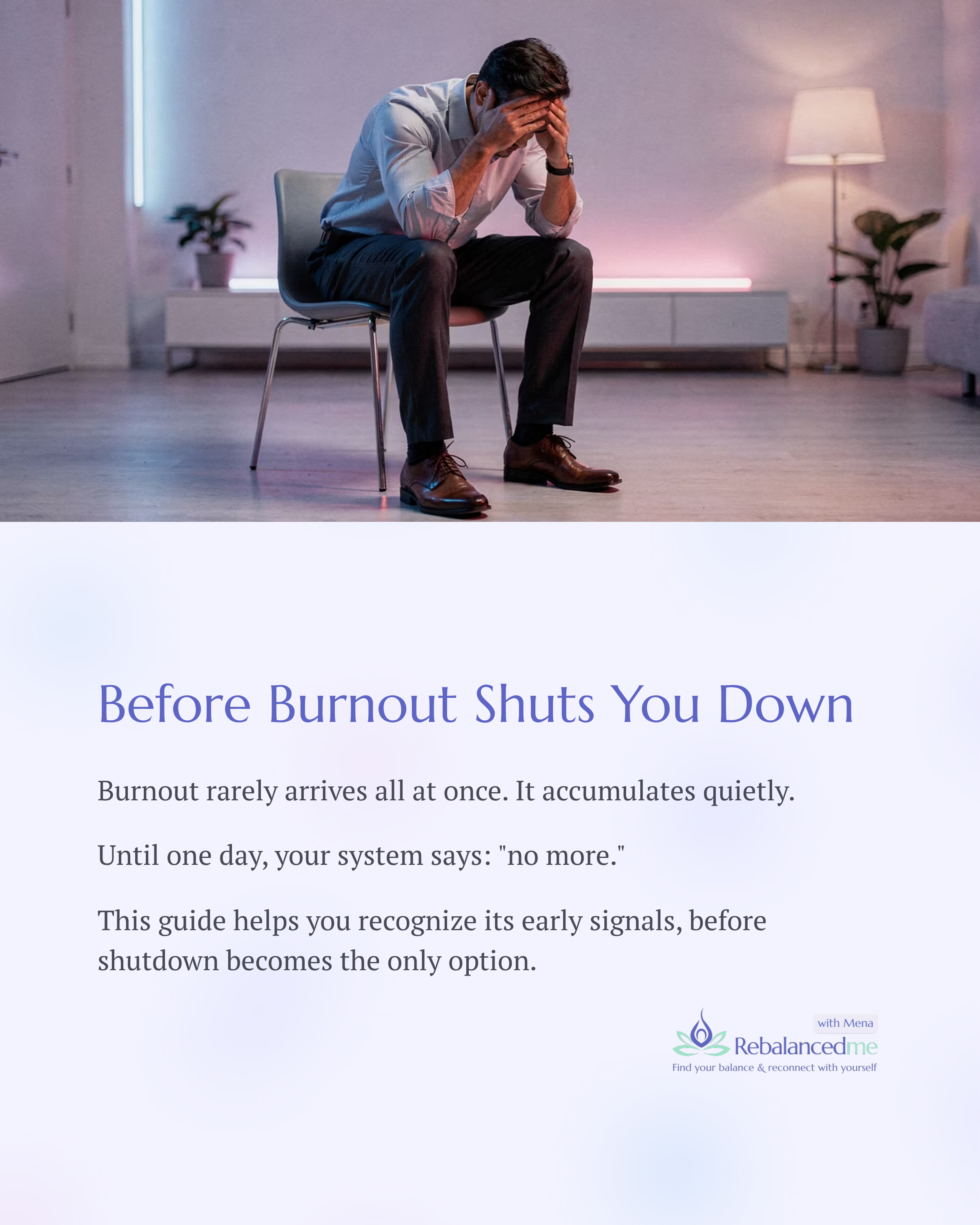 Burnout doesn’t happen all at once. It builds quietly, while you keep showing up and pushing through.

Many people respond by trying to 𝘧𝘪𝘹 𝘵𝘩𝘦𝘮𝘴𝘦𝘭𝘷𝘦𝘴 or by forcing rest just to become productive again. But burnout isn’t a failure. It’s 