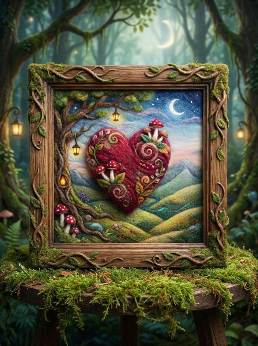 Needle Felting a Valentine Picture Part 2