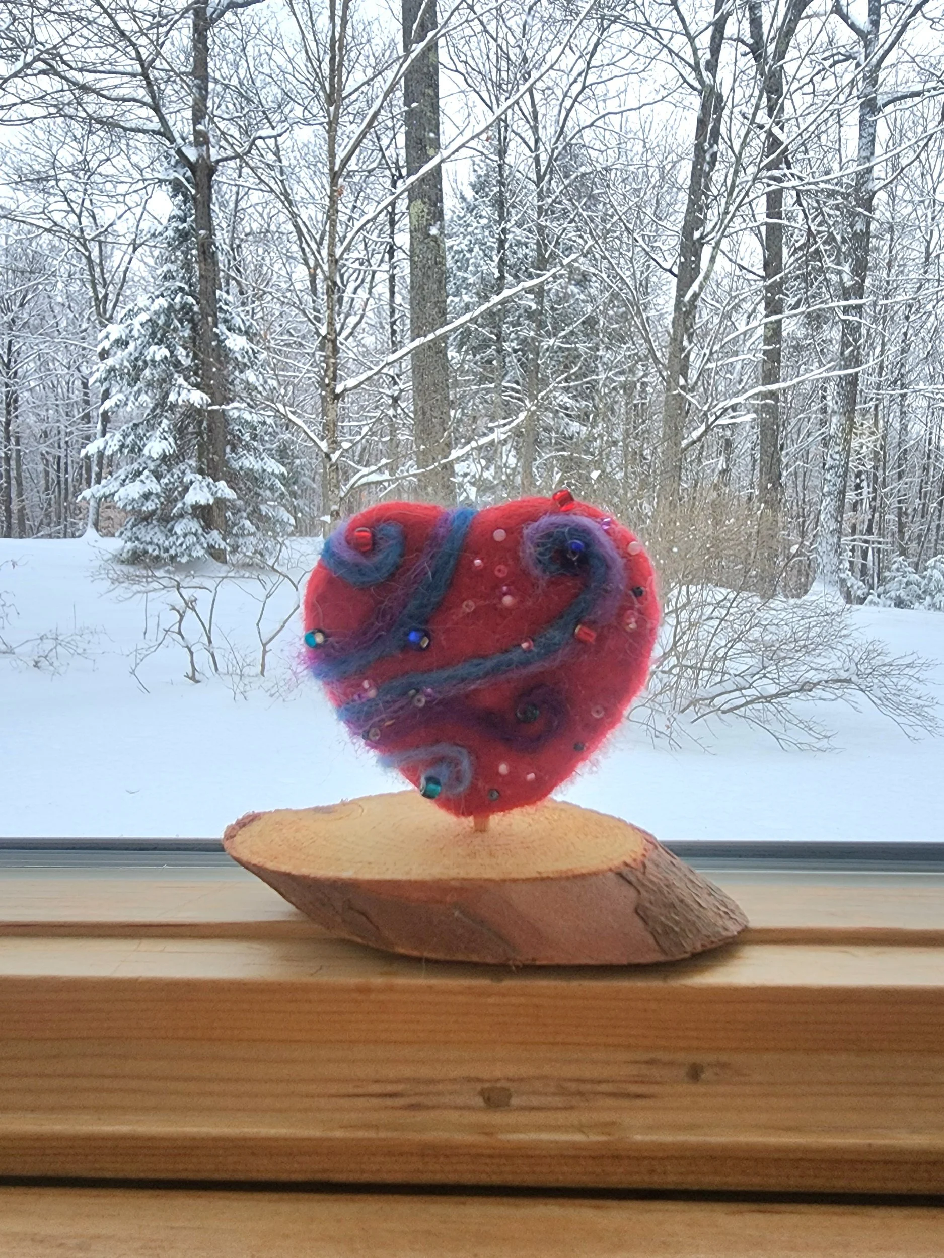 Needle Felted Valentine Heart