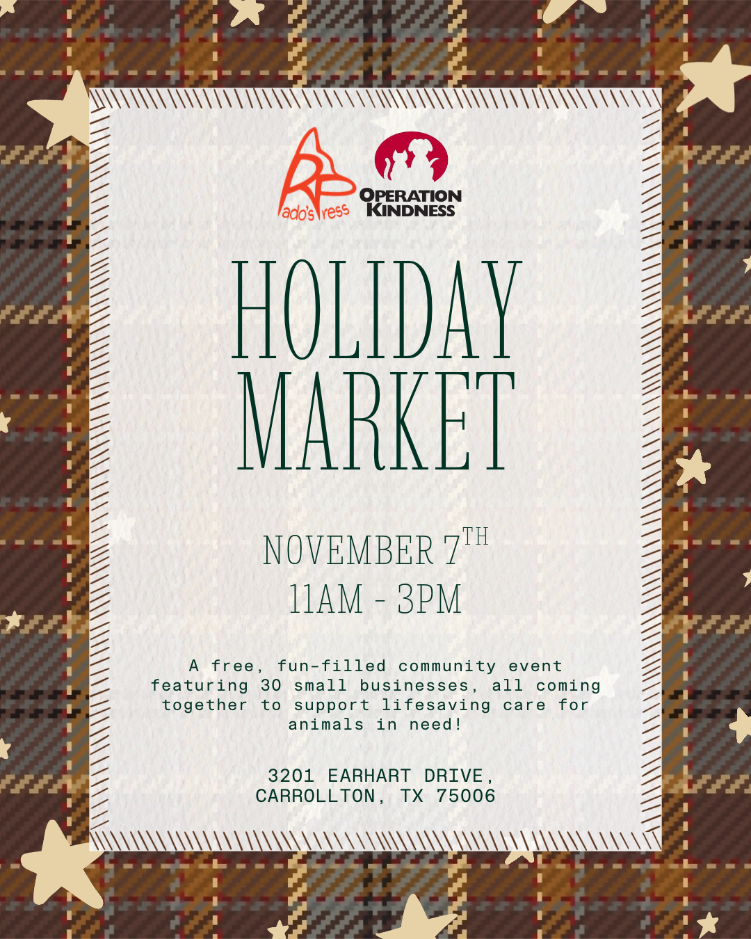 Paws &amp; Celebrate Holiday Market with Operation Kindness