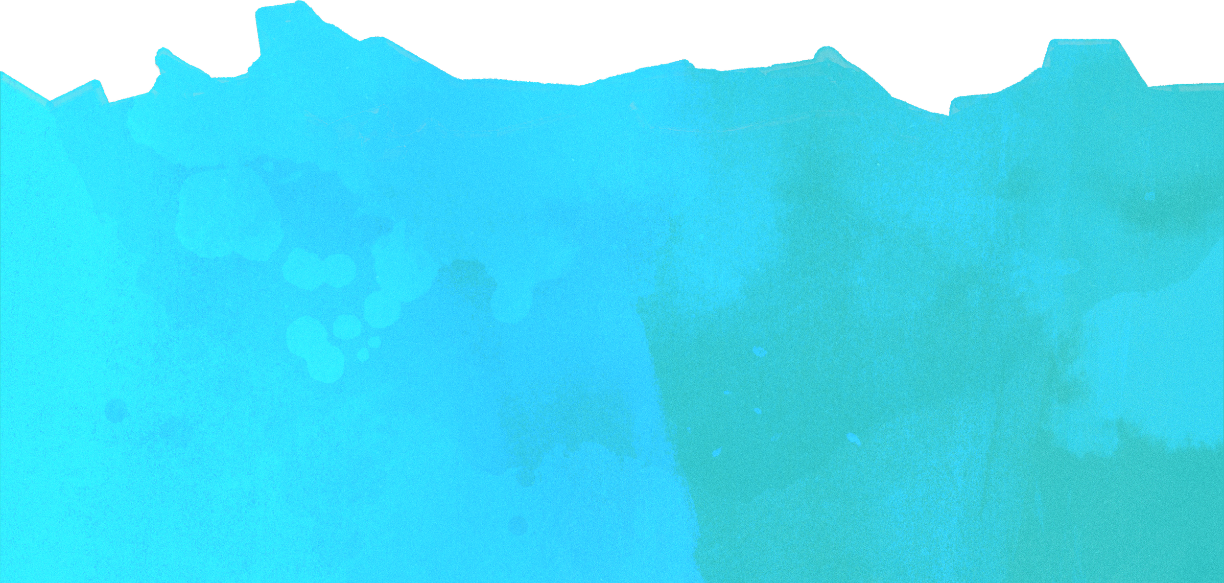 Abstract blue and black torn paper background with splashes of color.