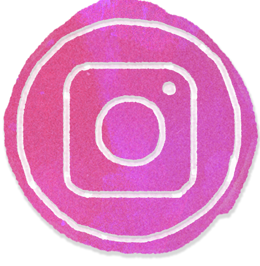 Pink circular Instagram logo with a white outline of a camera icon inside.