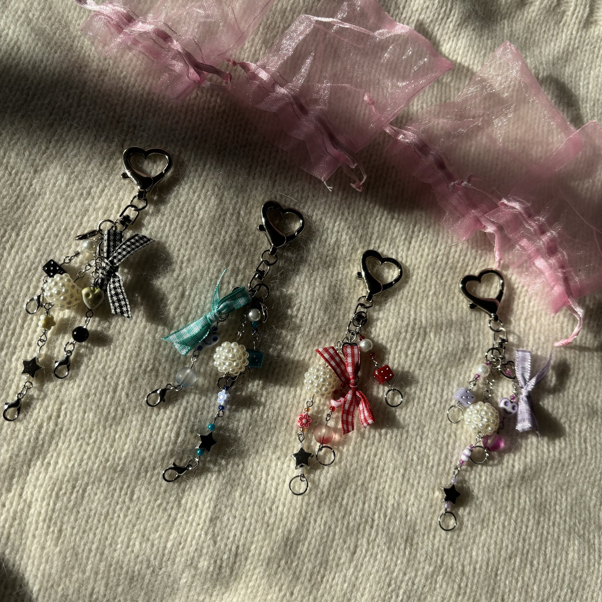 Stitch marker keychain (heart clasp)