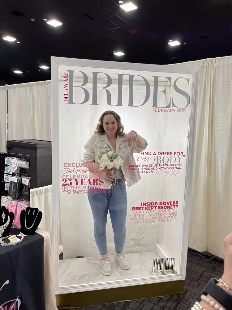 Brides magazine booth brand activation at a bridal expo