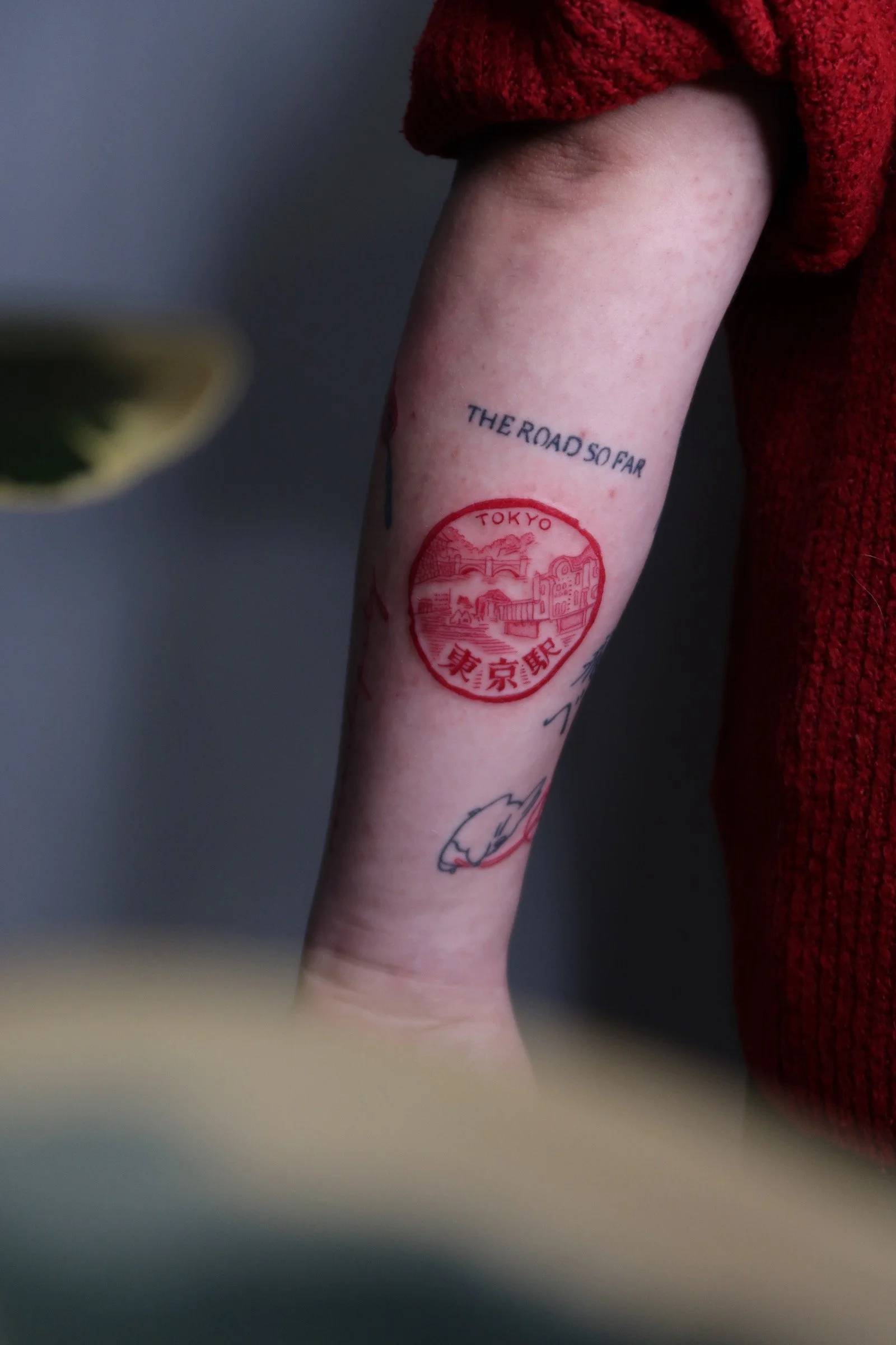 Tokyo Station stamp tattoo.
