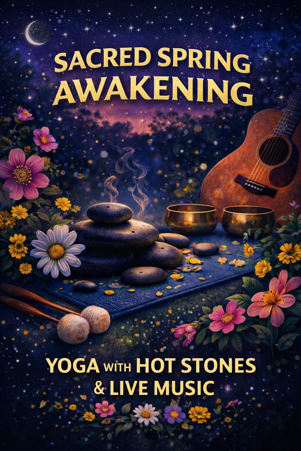 Sacred Spring Awakening: Calming Yoga, Hot Stones & Live Music