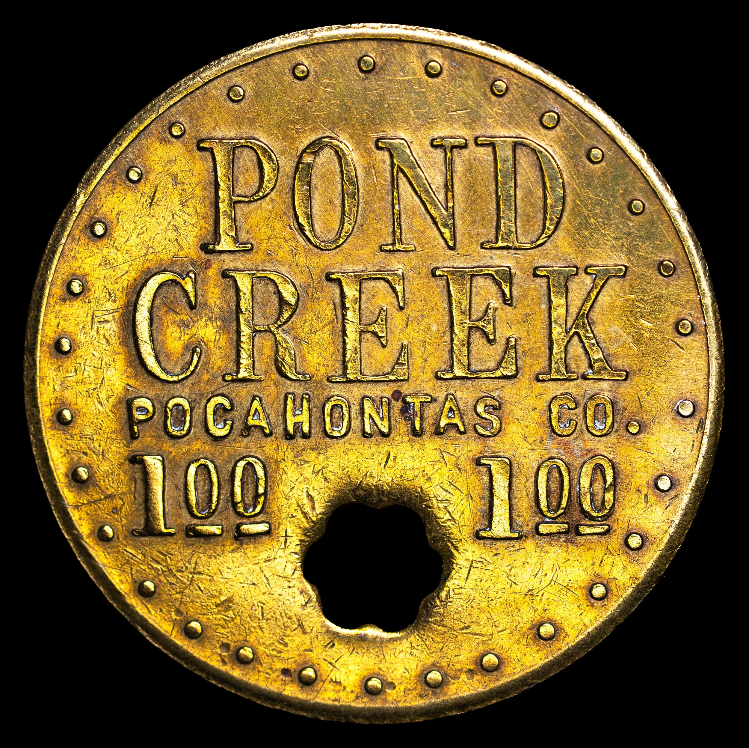 Pond Creek Pocahontas Co., Bartley $1.00 coal scrip. Obverse.