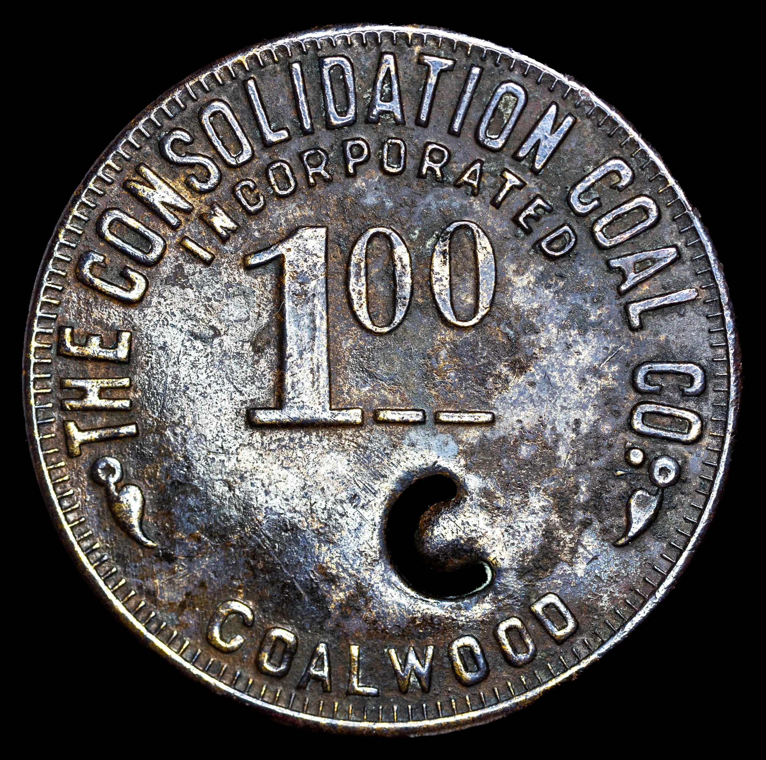 The Consolidation Coal Co., Coalwood $1.00 coal scrip. Obverse.