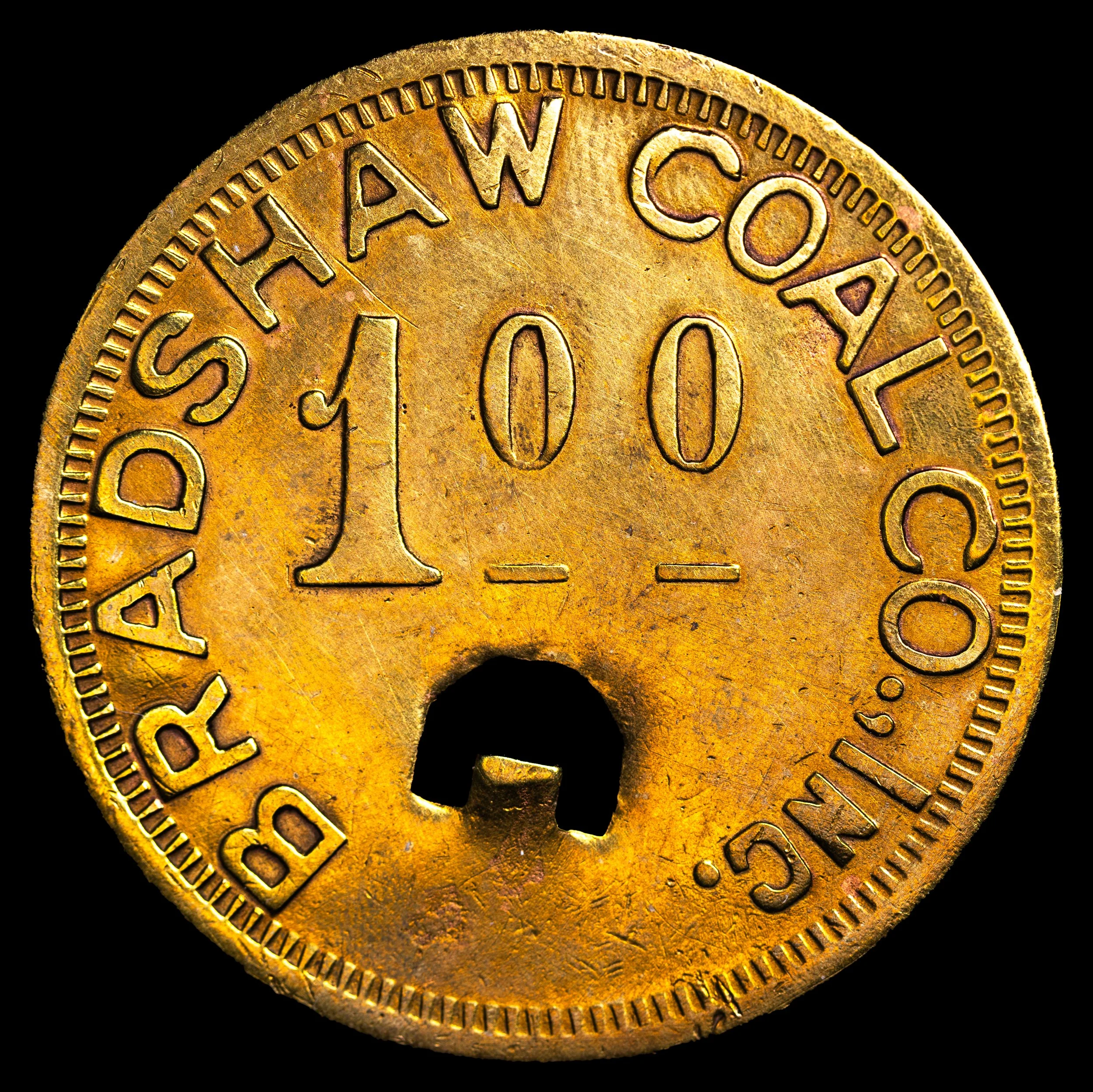 Bradshaw Coal Co. Inc., Dan $1.00 coal scrip. Obverse.