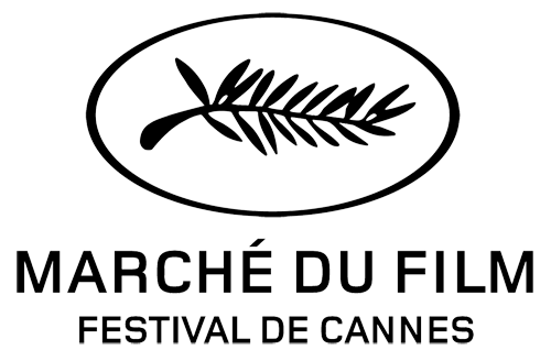 Logo for Marché du Film at the Cannes Film Festival, featuring a stylized leaf design inside an oval shape.