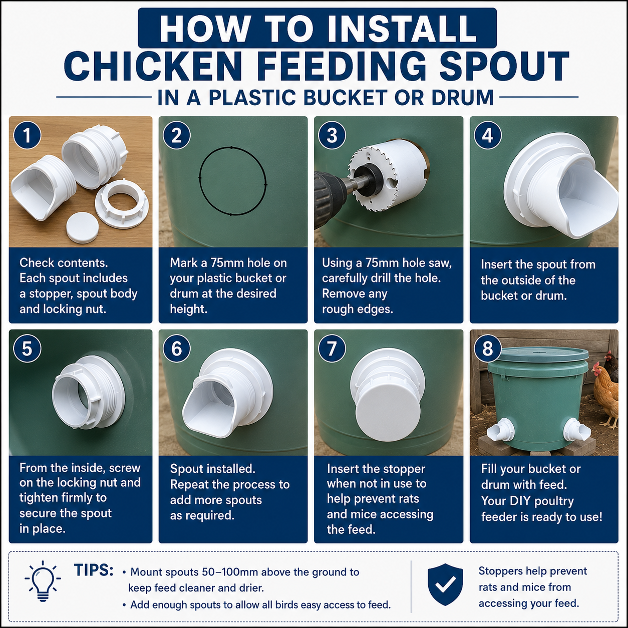 Chicken Feeding Spout How To