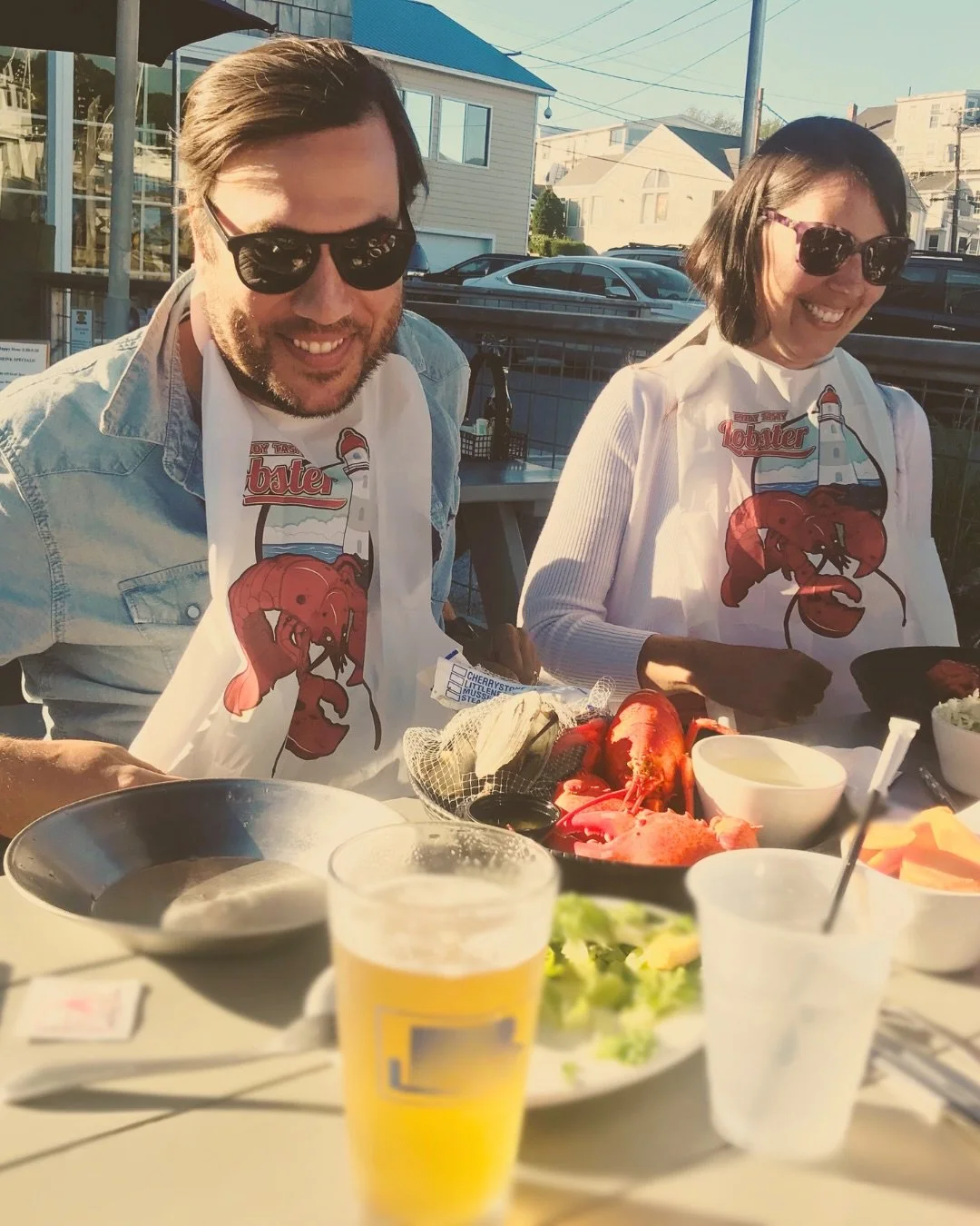 I tried to convince Phil to let me post a polished, professional video today, but instead he handed me this photo of him and his sister taking their lobster very seriously. 
The bibs don&rsquo;t lie. Phil grew up hitting the Connecticut beaches and e