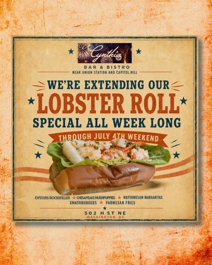 Due to popular demand, our Connecticut lobster roll is available all week long and through July 4th weekend. While supplies last.