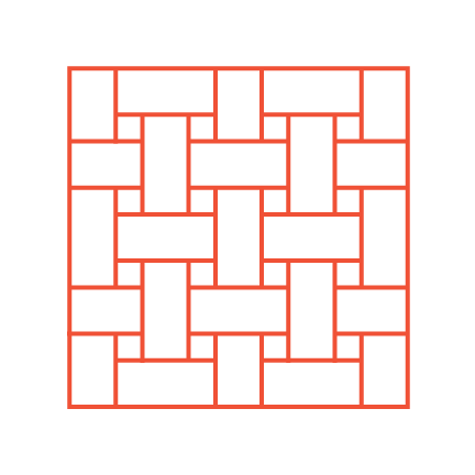 Red geometric labyrinth or maze on a black background.