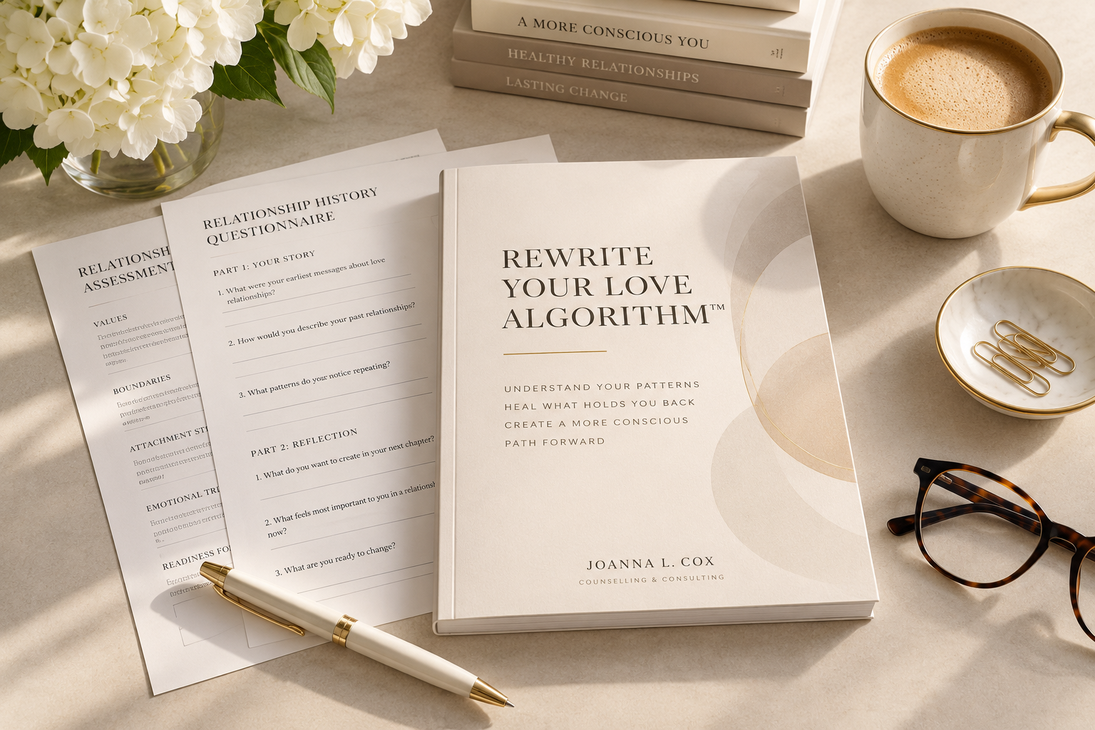 Rewrite Your Love Algorithm relationship intensive workbook and relationship assessment materials by Joanna L. Cox.