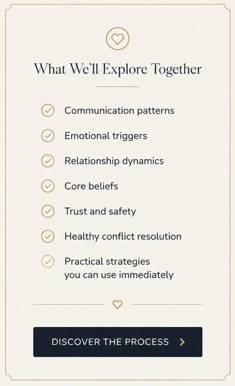 Reignite & Realign couples retreat process for understanding relationship patterns, rebuilding connection and creating lasting change.