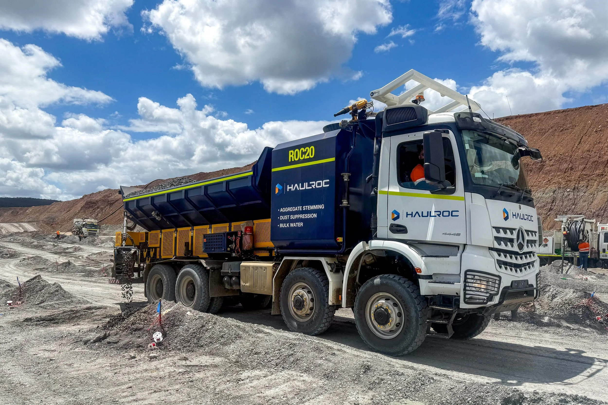 Mercedes-Benz Actros 8x8 Dual Purpose Aggregate Stemming Truck in Bowen Basin