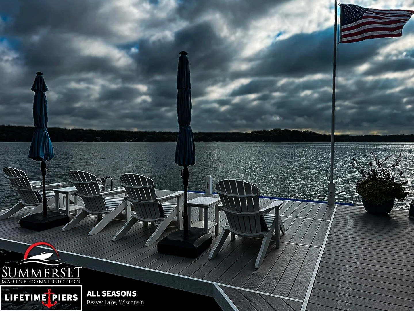 Even as the clouds roll in and the wind stirs the water, this Lifetime All Seasons Pier stays strong, steady, and serene. Built to handle whatever the Wisconsin skies bring &mdash; so you can sit back, relax, and enjoy the view.

Learn more using the