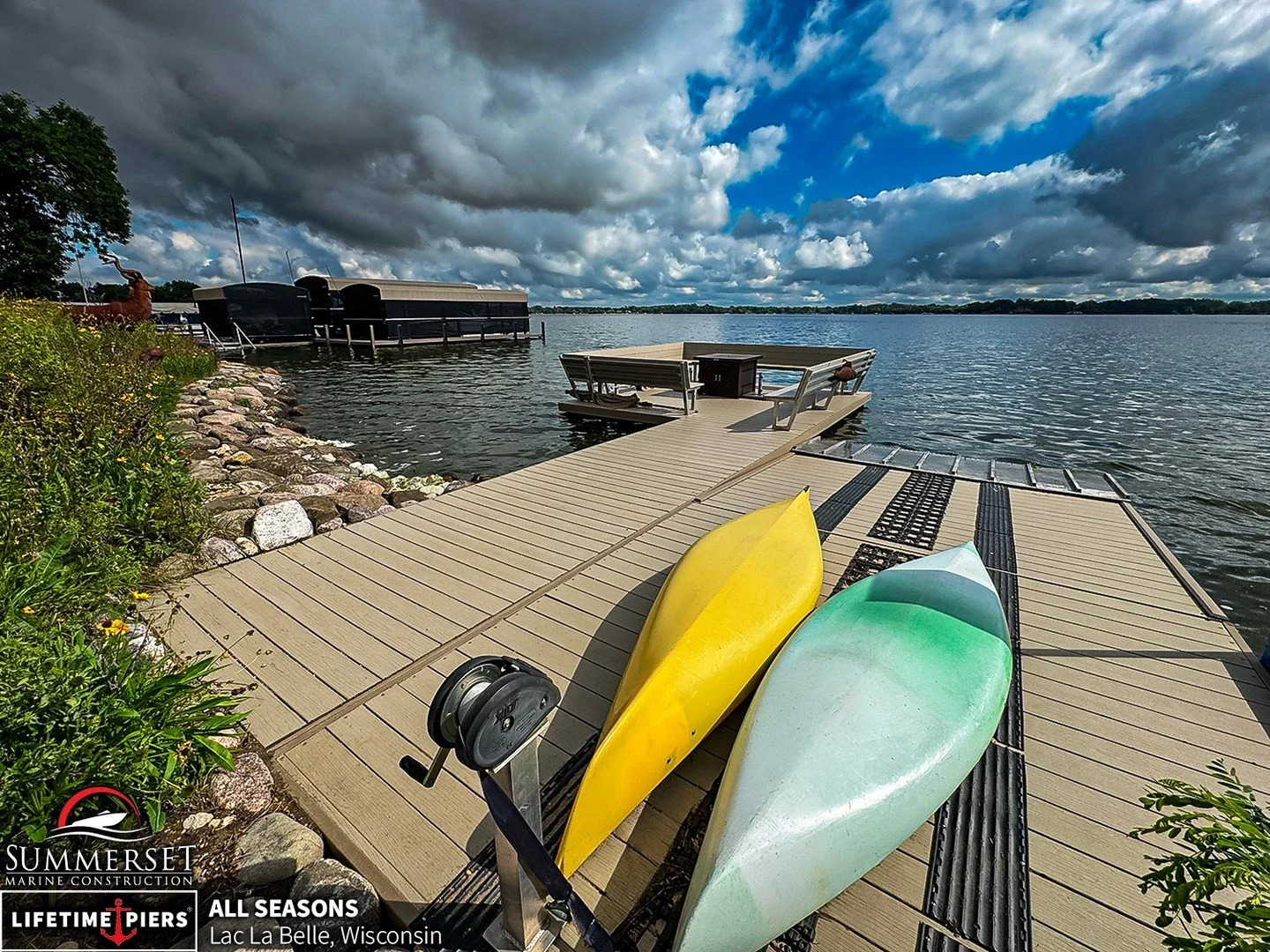 Where the water slows us down and moments bring us closer.
This Lifetime All Seasons Pier on Lac La Belle is more than a launch point for kayaks; it's a place for lingering conversations, flowing laughter, and meaningful time together.
Learn more us